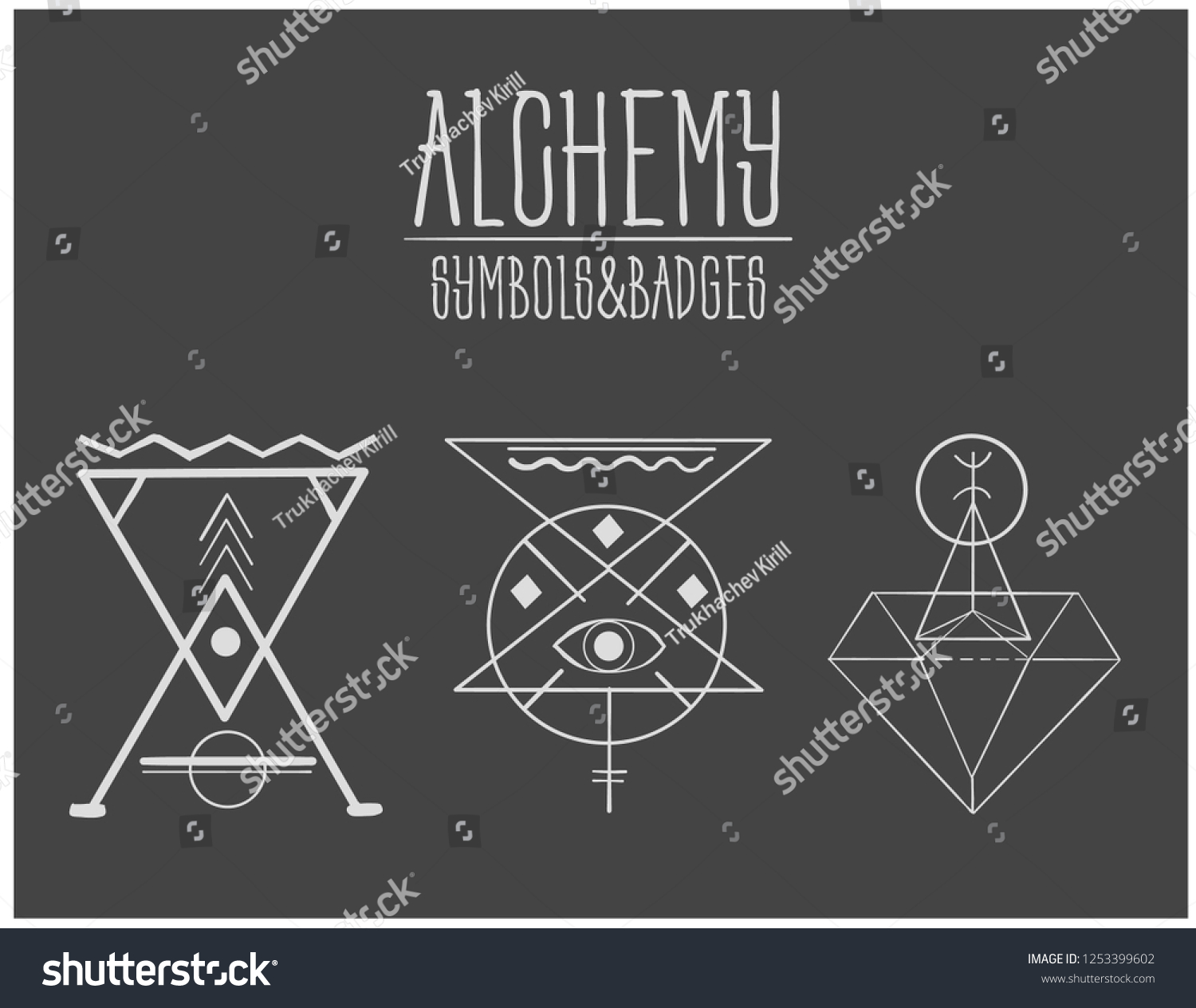 Alchemy Signs Alchemy Symbols Set Alchemical Stock Vector Royalty Free 1253399602