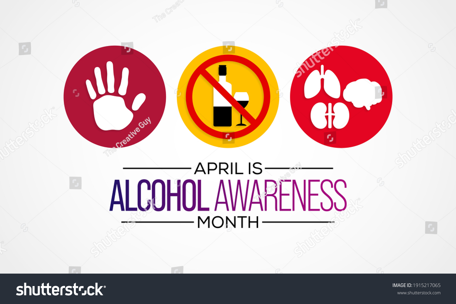 Alcohol Awareness Month Celebrated Annually April Stock Vector (Royalty