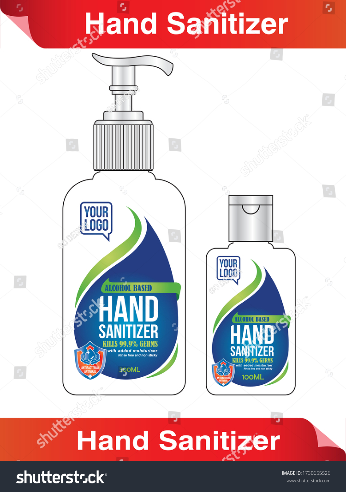Alcohol Hand Sanitizer Disinfectant Label Design Stock Vector Regarding Hand Sanitizer Label Template