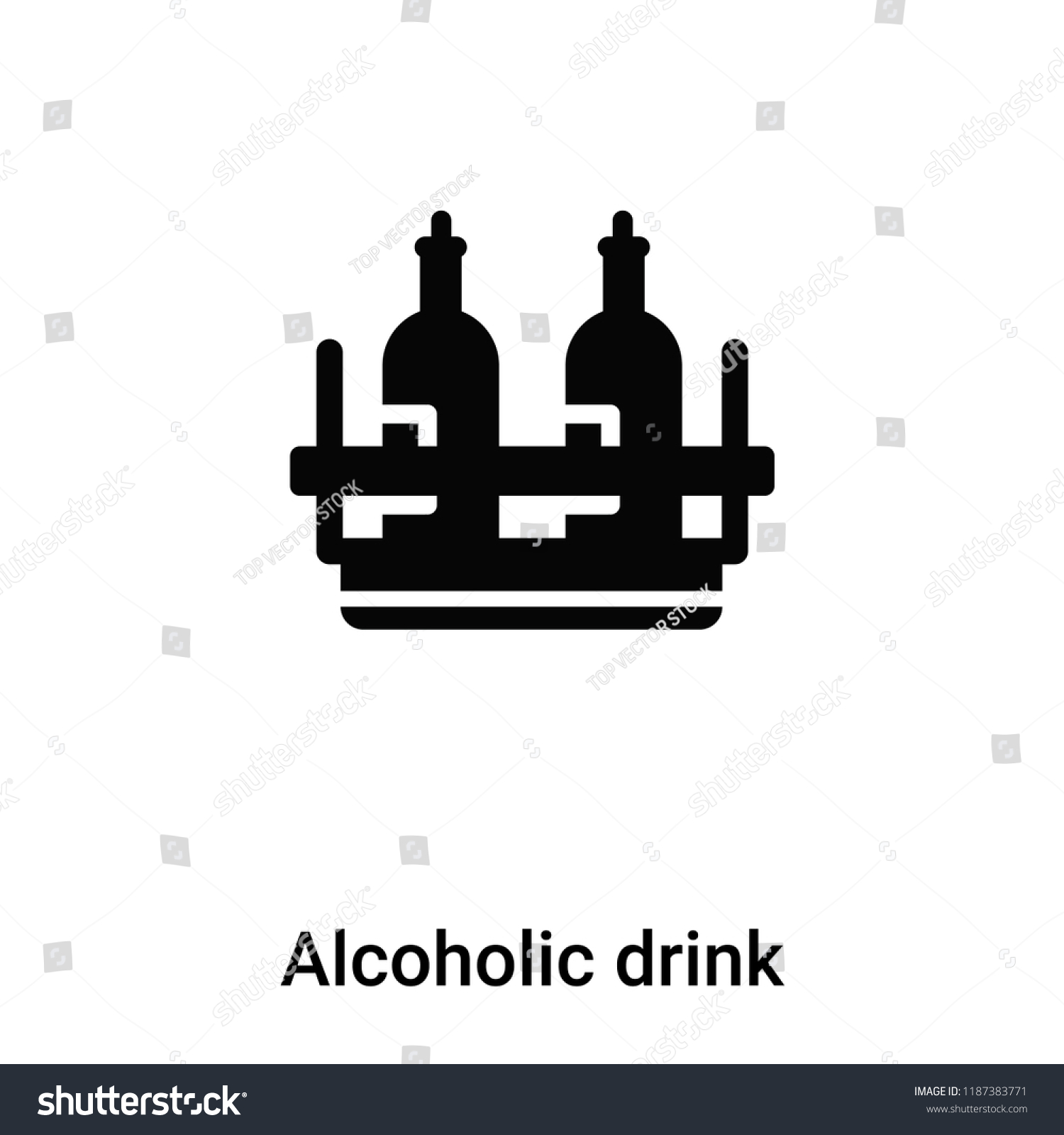 SVG of Alcoholic drink icon vector isolated on white background, logo concept of Alcoholic drink sign on transparent background, filled black symbol svg