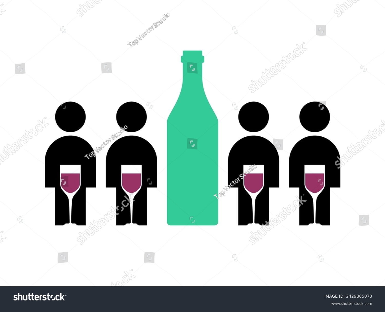 SVG of Alcoholics Anonymous Club sign logo. People and alcohol. Concept for meeting of people with alcoholism icon svg