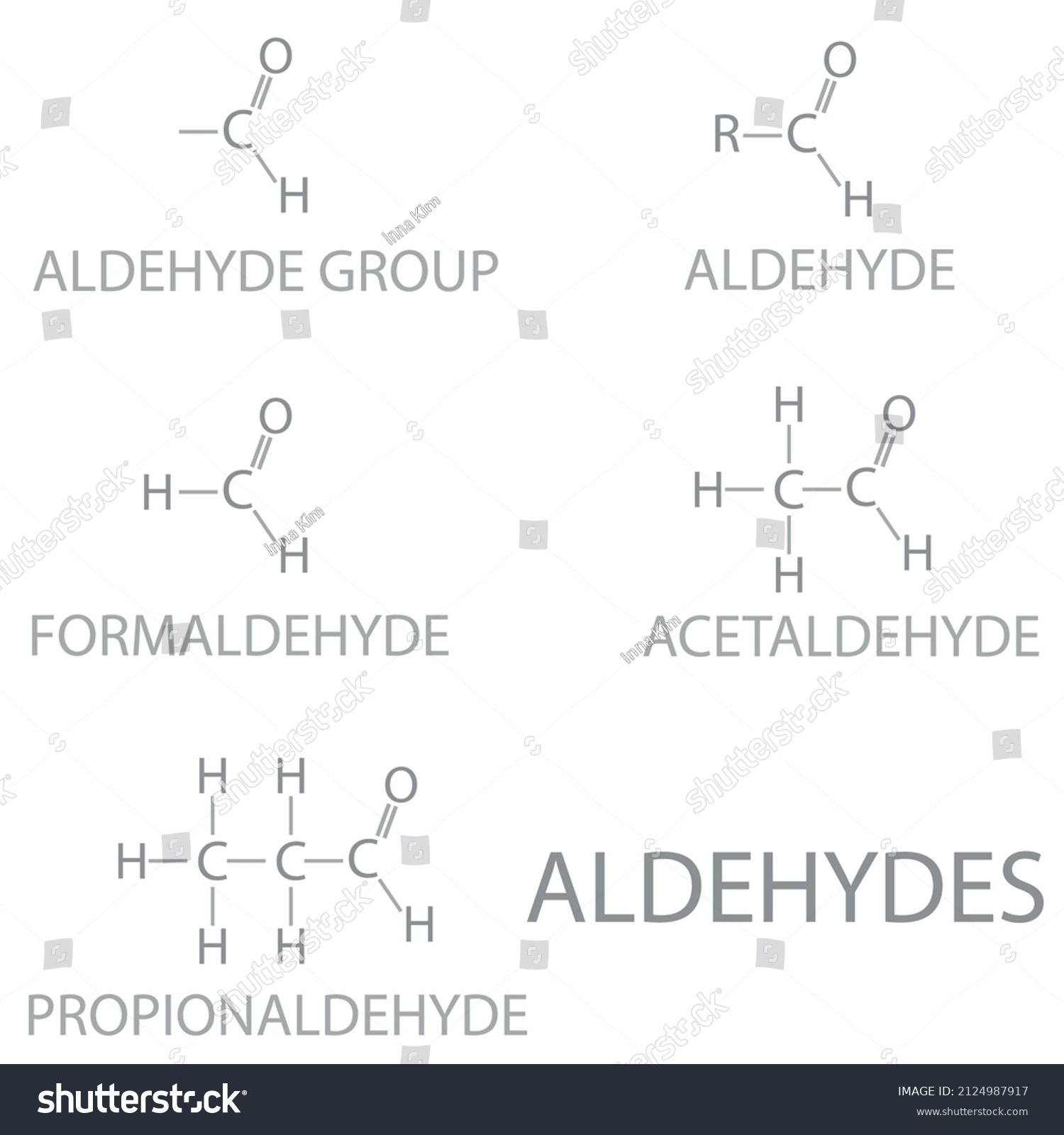 Aldehydes Molecular Skeletal Chemical Formula Vector Stock Vector ...