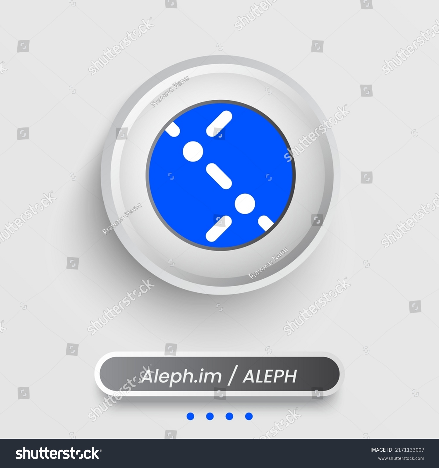 Aleph Im Aleph Cryptocurrency Logo 3d Stock Vector Royalty Free