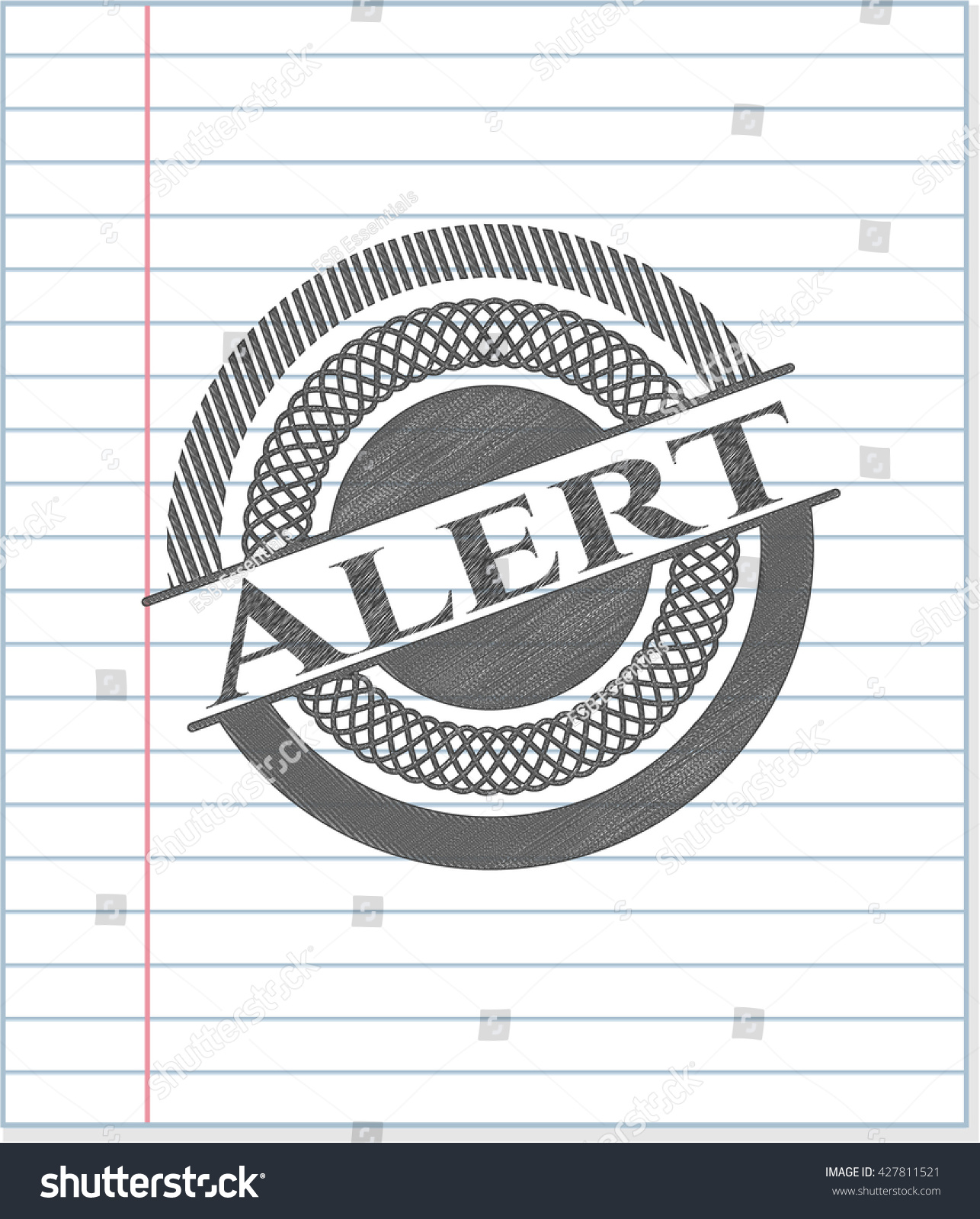 Alert Pencil Strokes Emblem Stock Vector (Royalty Free) 427811521 ...