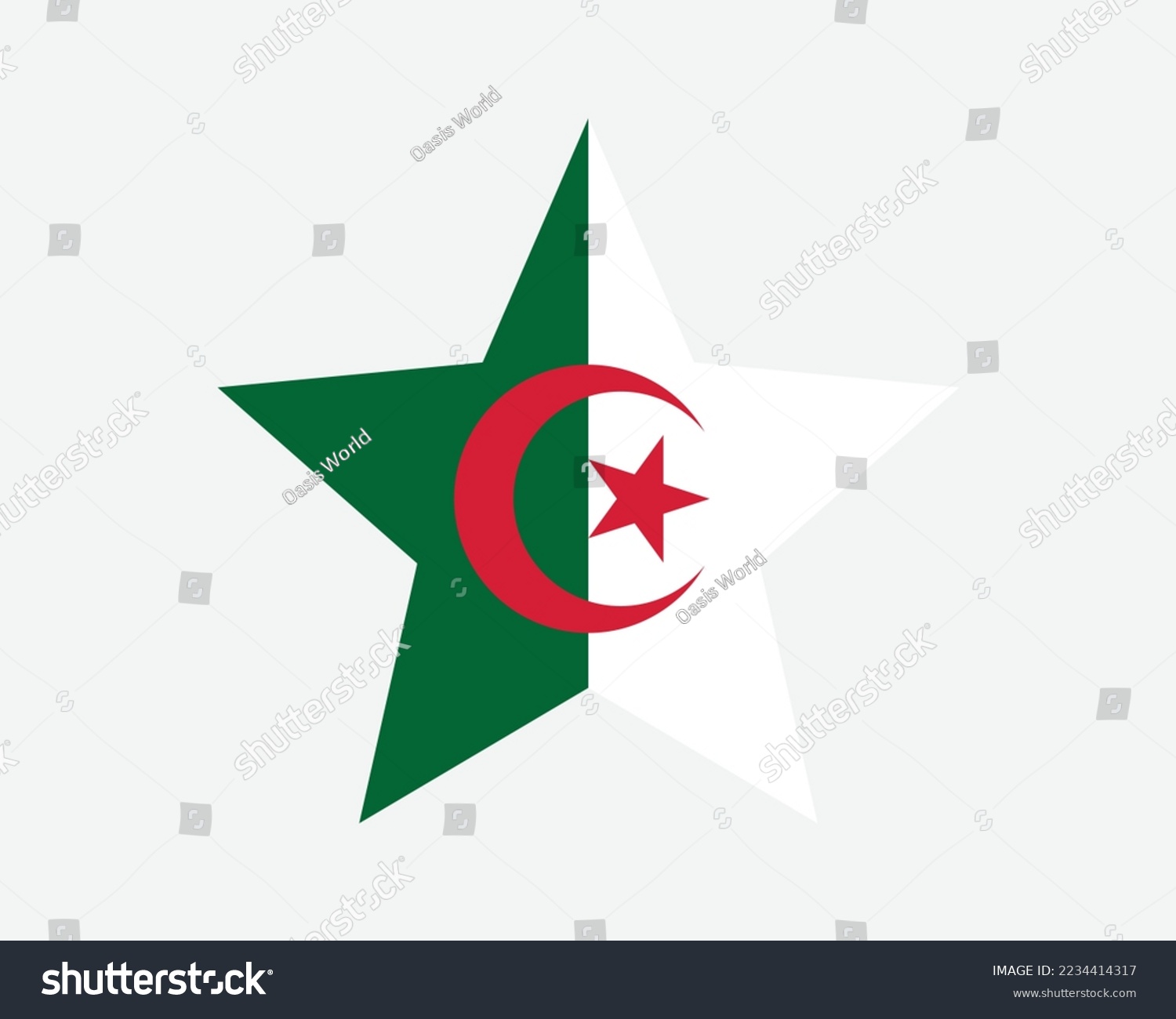 SVG of Algeria Star Flag. Algerian Star Shape Flag. Country National Banner Icon Symbol Vector 2D Flat Artwork Graphic Illustration svg