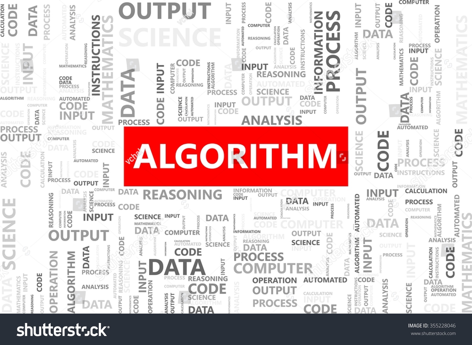 Algorithm Word Tag Cloud Programming Concept Stock Vector (Royalty Free ...