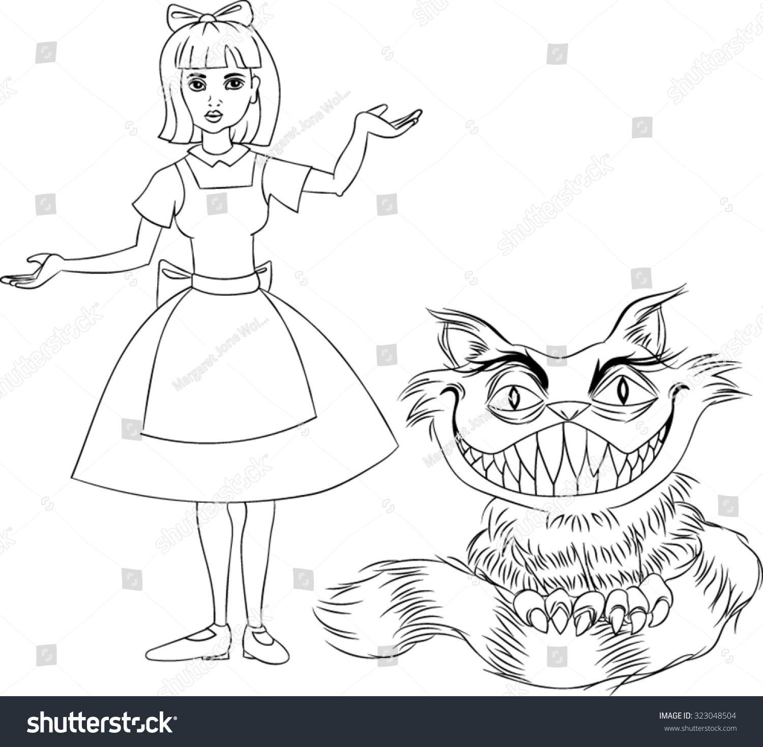SVG of Alice & Cheshire Cat - Vector Illustration svg
