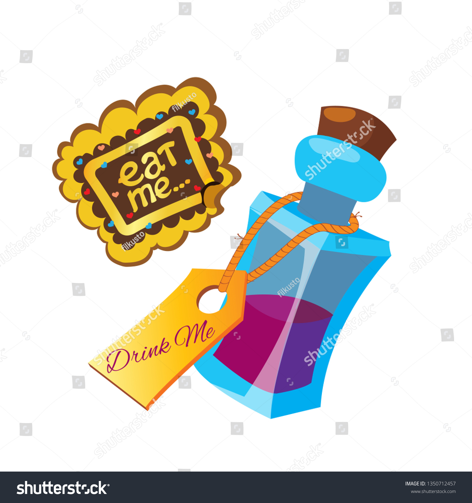 Alice Wonderland Characters Collection Drug Drink Stock Vector Royalty Free
