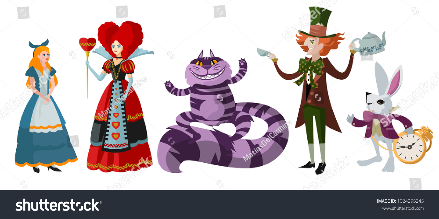 SVG of alice in wonderland classic characters svg