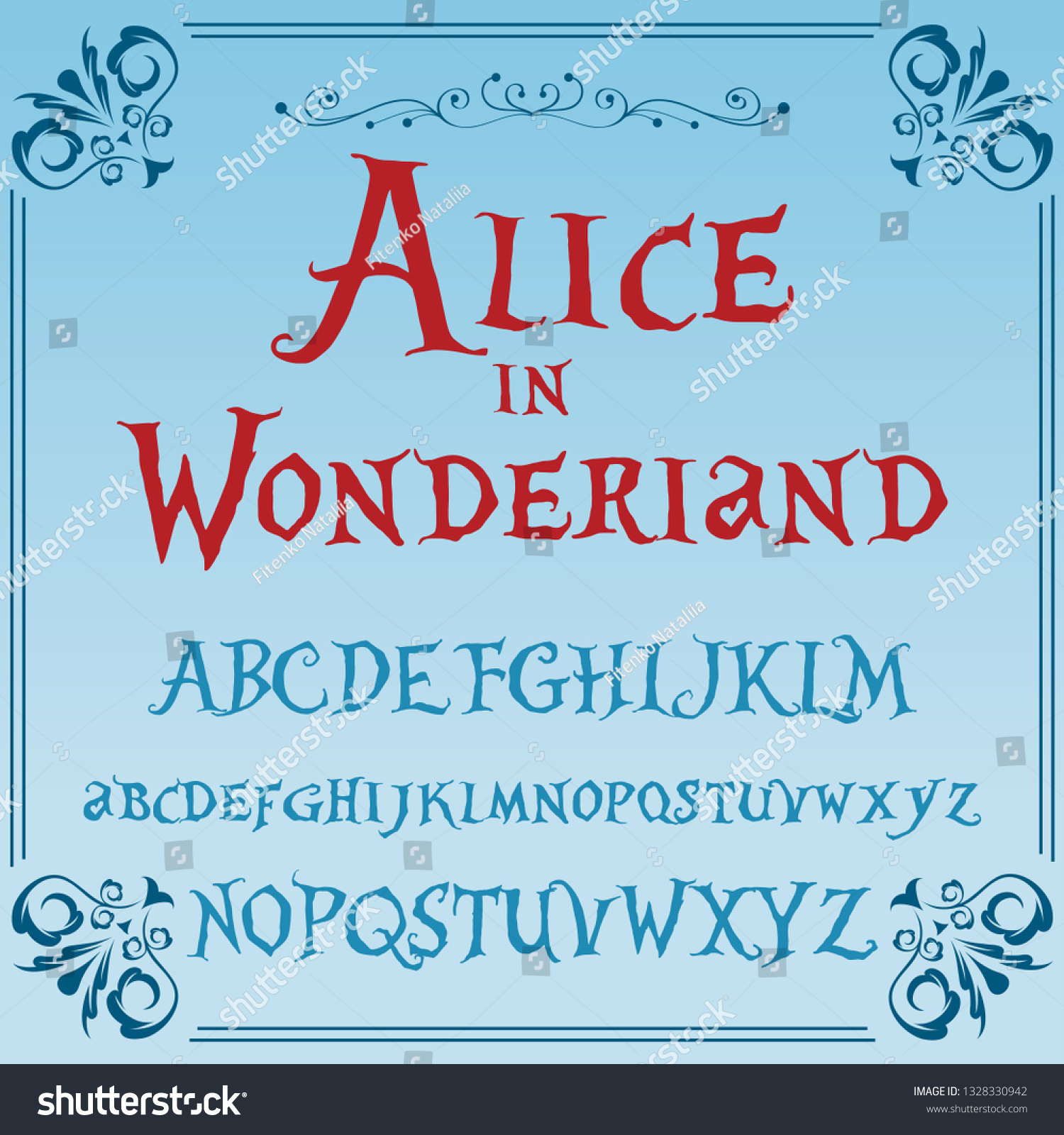 Alice Wonderland Vector Letters Numbers Font Stock Vector Royalty Free 1328330942 Shutterstock 7039