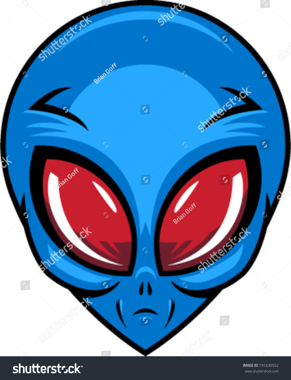 Alien Head Vector Illustration - 191630552 : Shutterstock