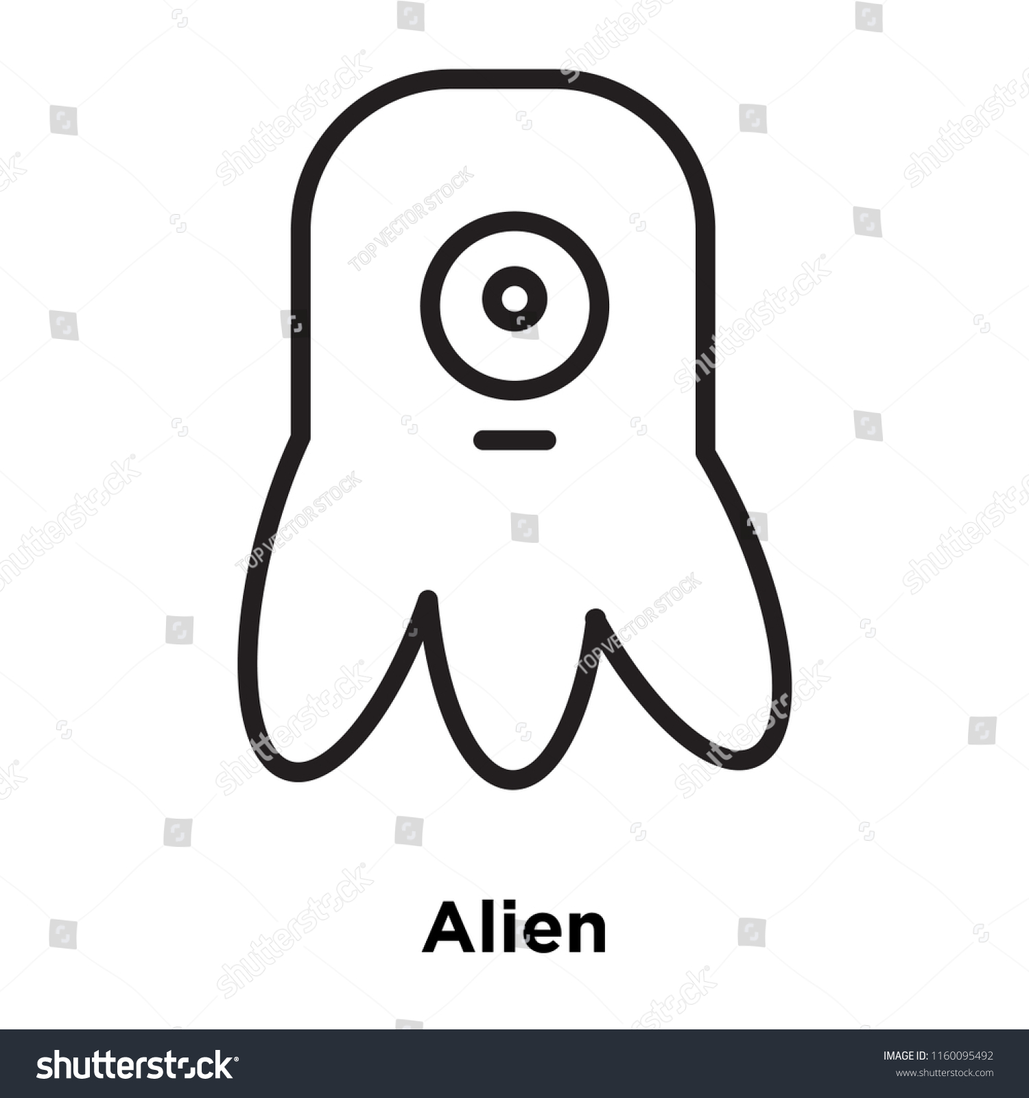 SVG of Alien icon vector isolated on white background, Alien transparent sign svg