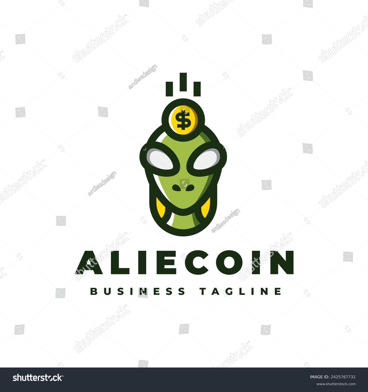 SVG of alien money coin logo design svg