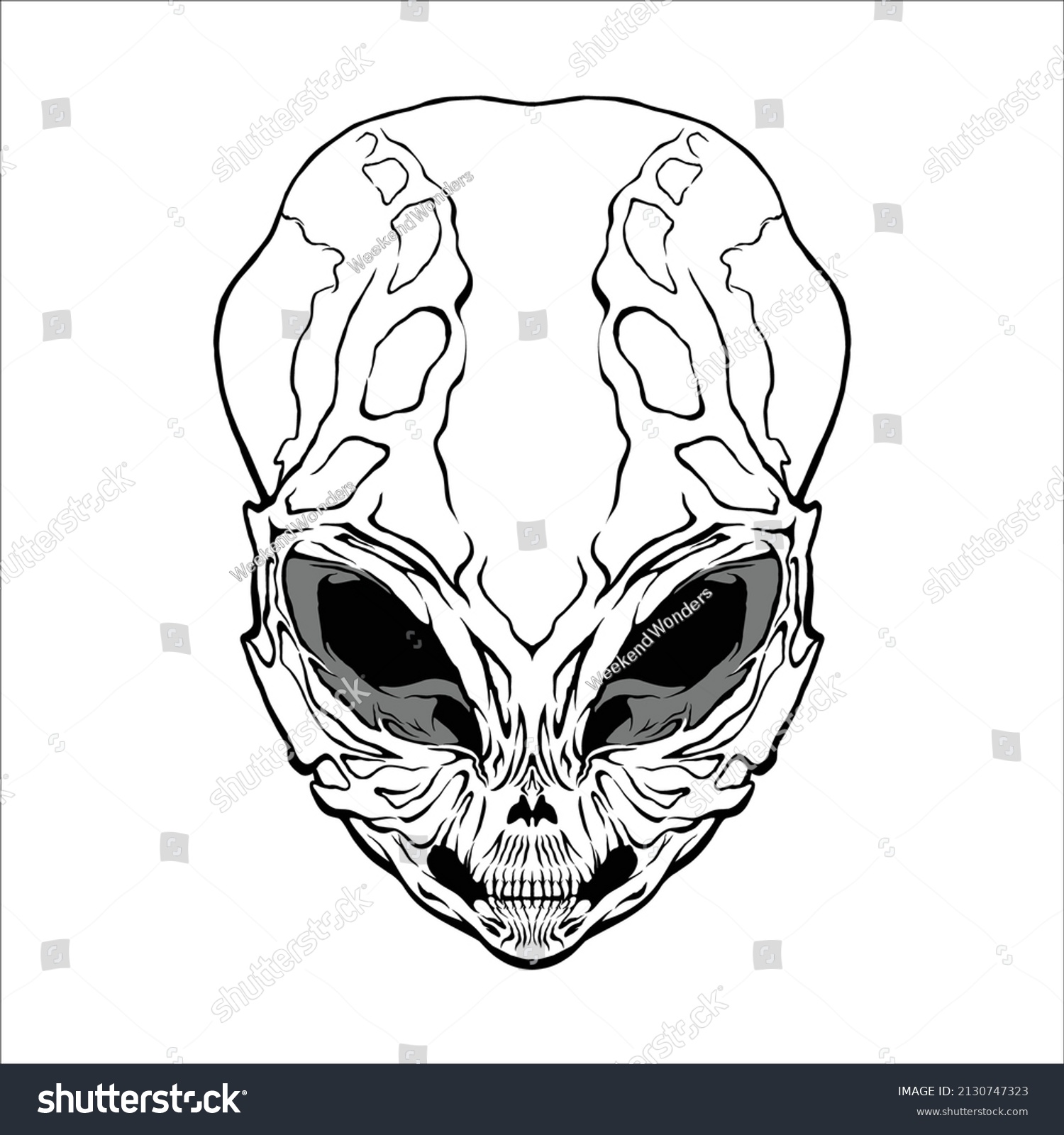 SVG of Alien Skull Vector | Alien vector for T-shirt | Colored alien SVG | Skull vector for T-shirt|  svg