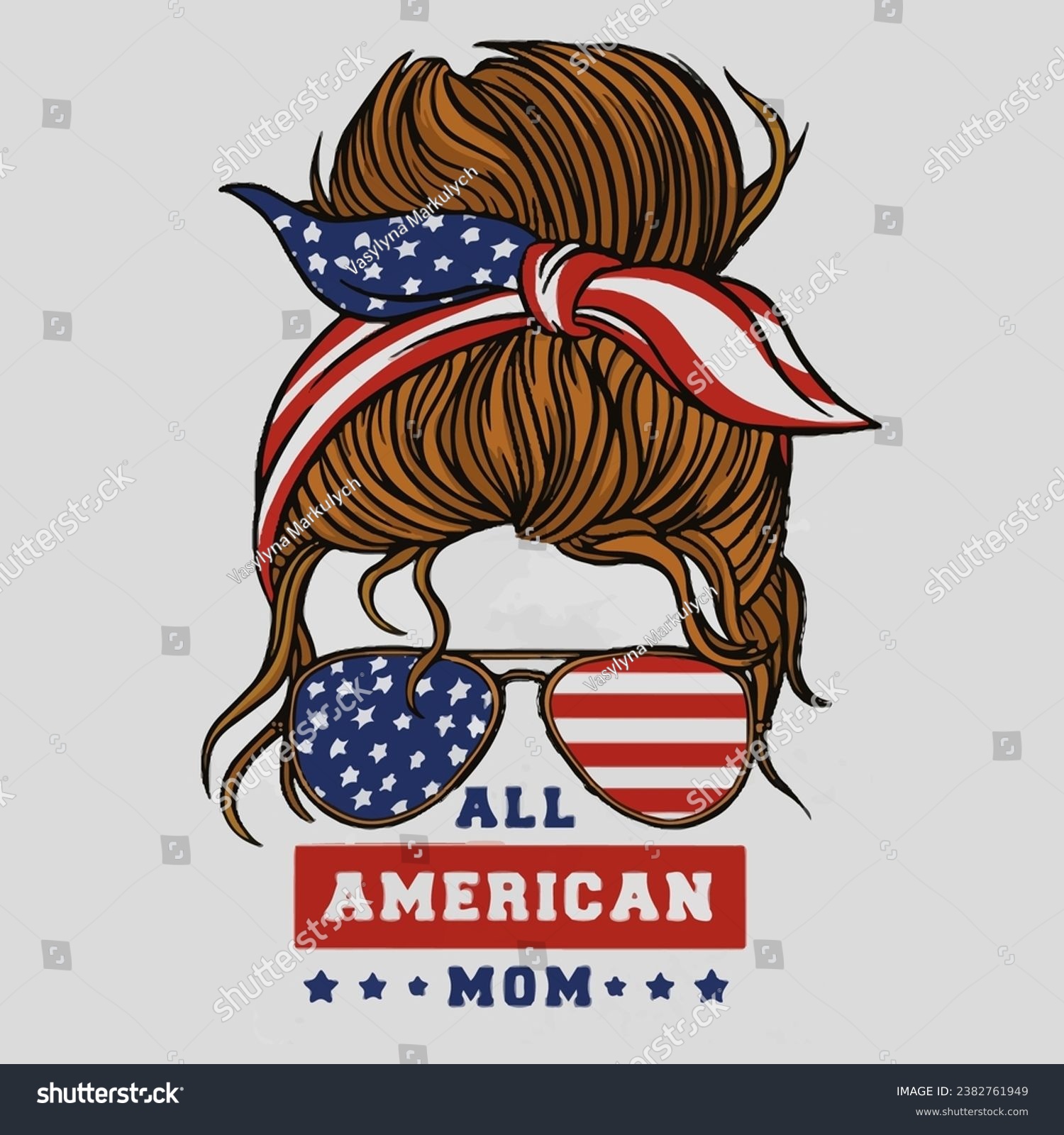 SVG of all american mom vector illustration svg
