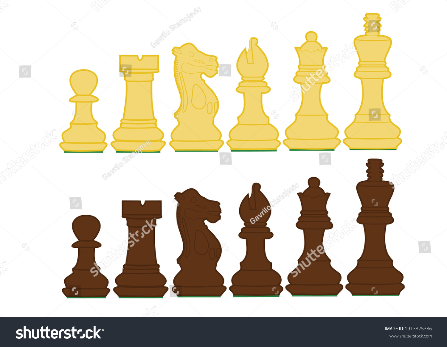 SVG of all black and white chess pieces arranged in size isolated on a white background svg