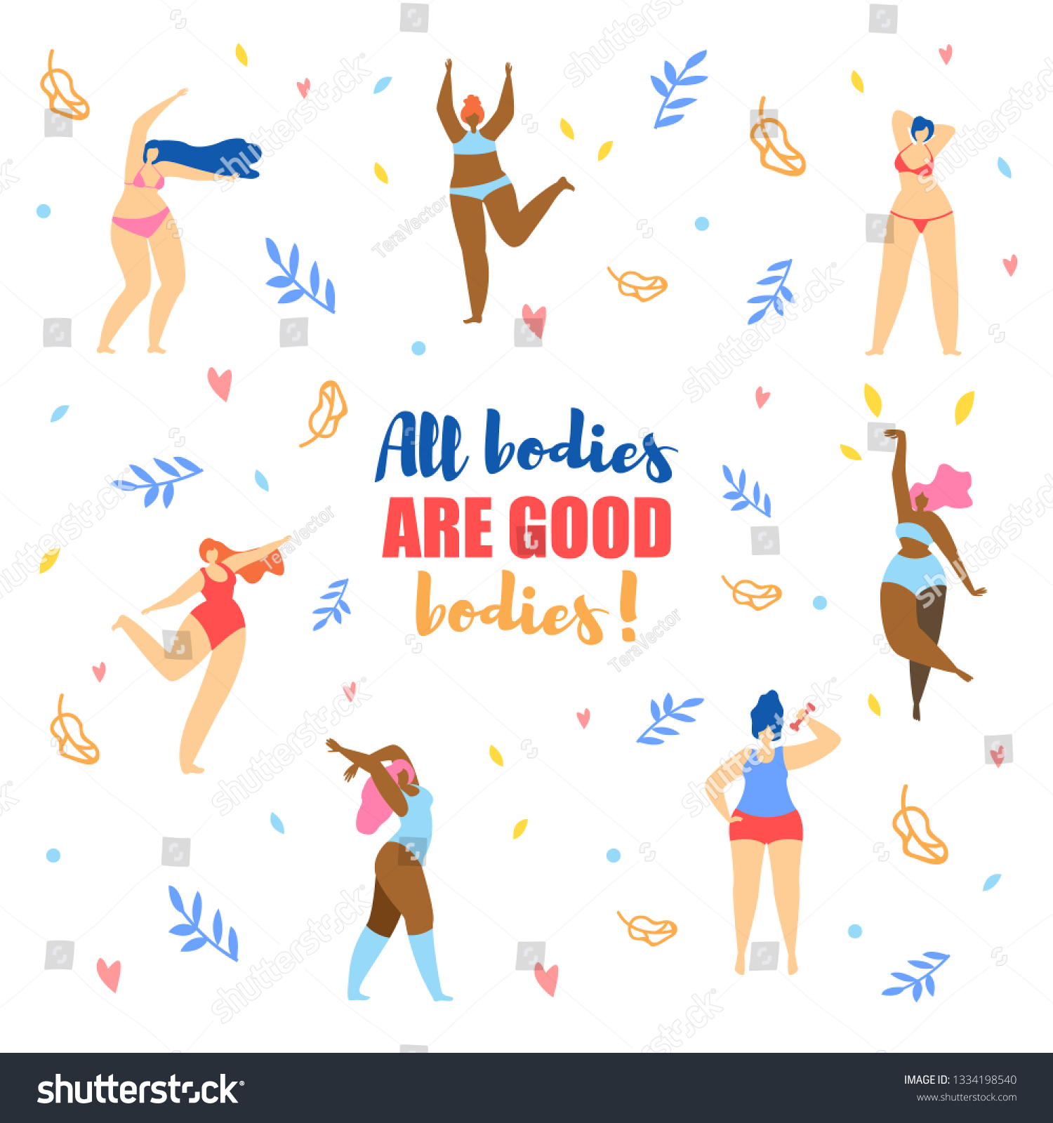 All Bodies Good Bodies Body Positive Stock Vector Royalty Free 1334198540 Shutterstock 