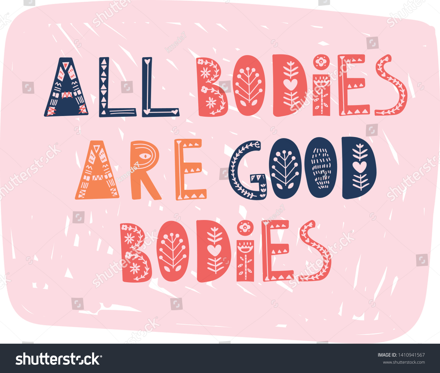 All Bodies Good Bodies Vector Hand Stock Vector Royalty Free 1410941567 