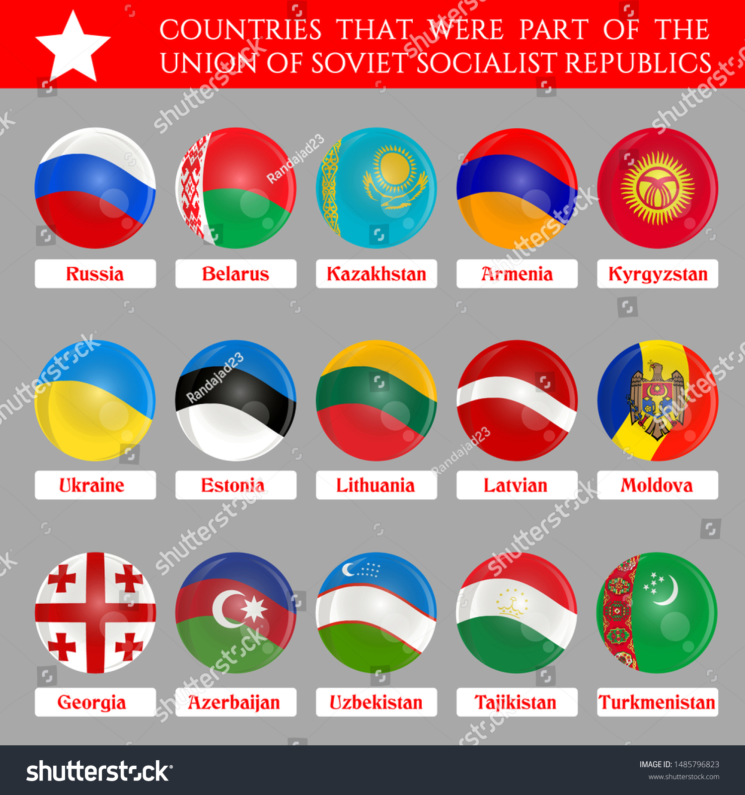 All Flags Countries Former Soviet Union Stock Vector (Royalty Free ...