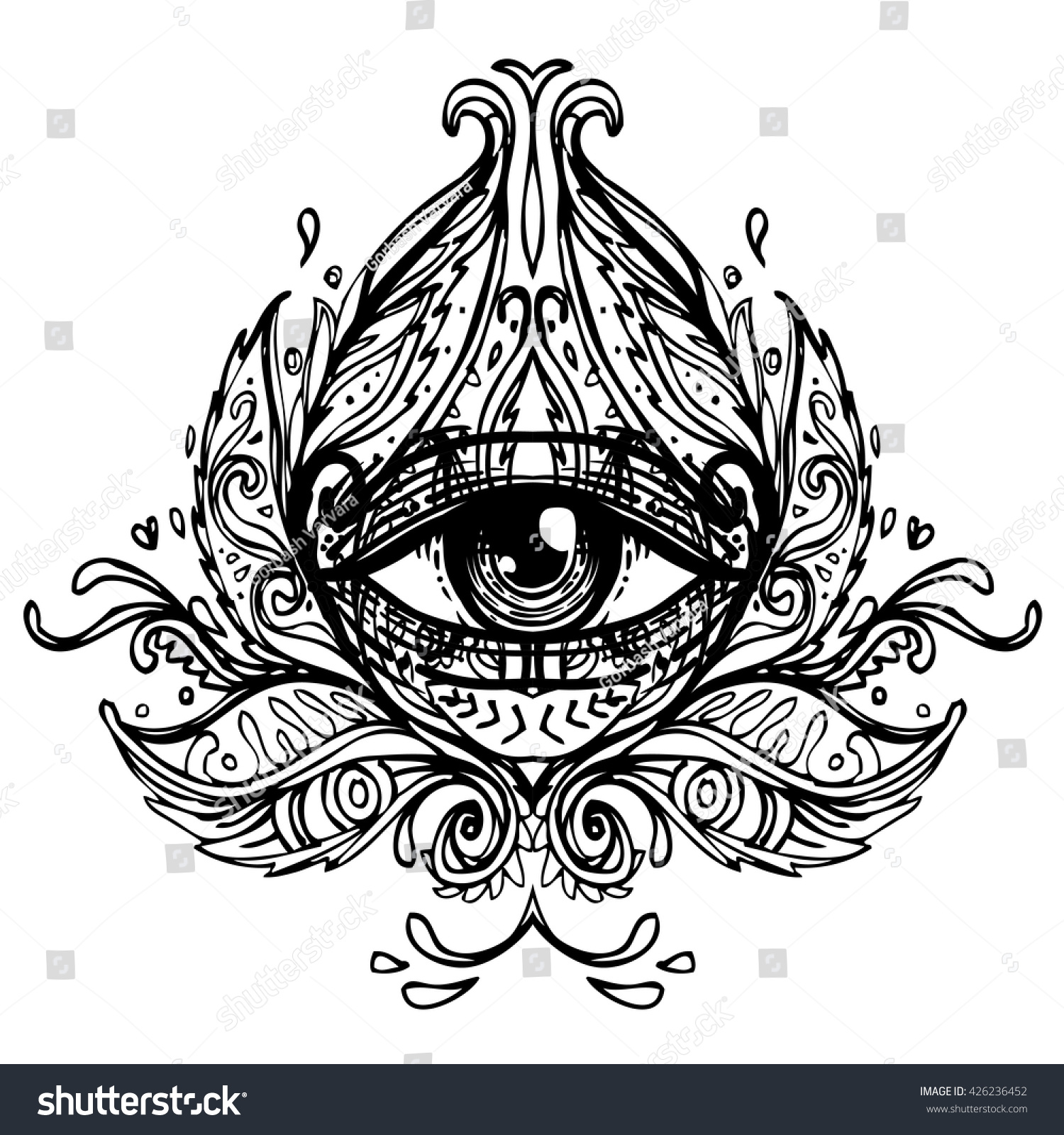 All Seeing Eye Ornate Round Mandala Stock Vector 426236452 - Shutterstock