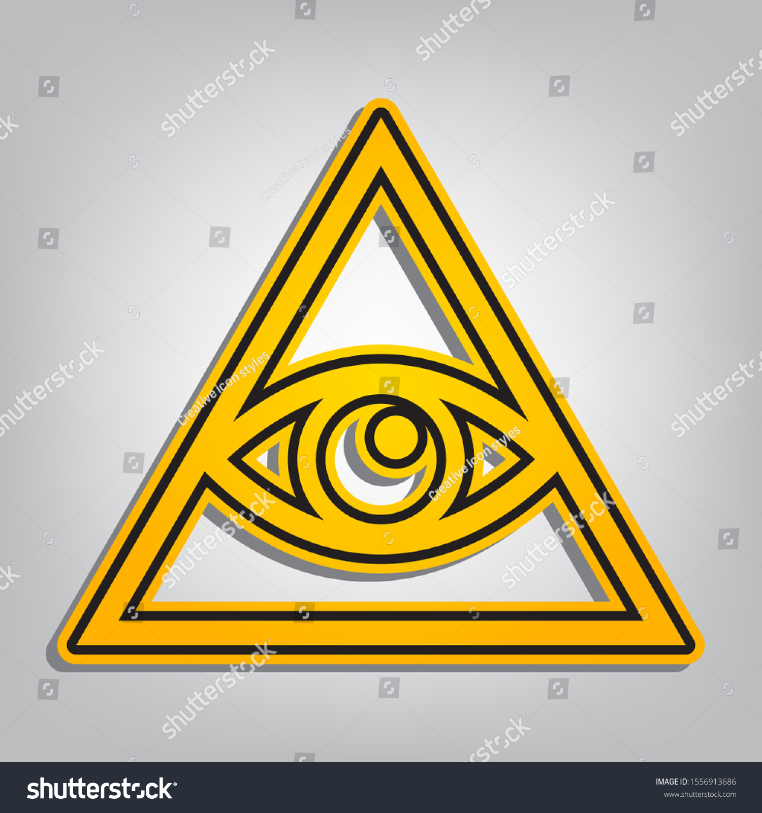 All Seeing Eye Pyramid Symbol Freemason Stock Vector Royalty Free