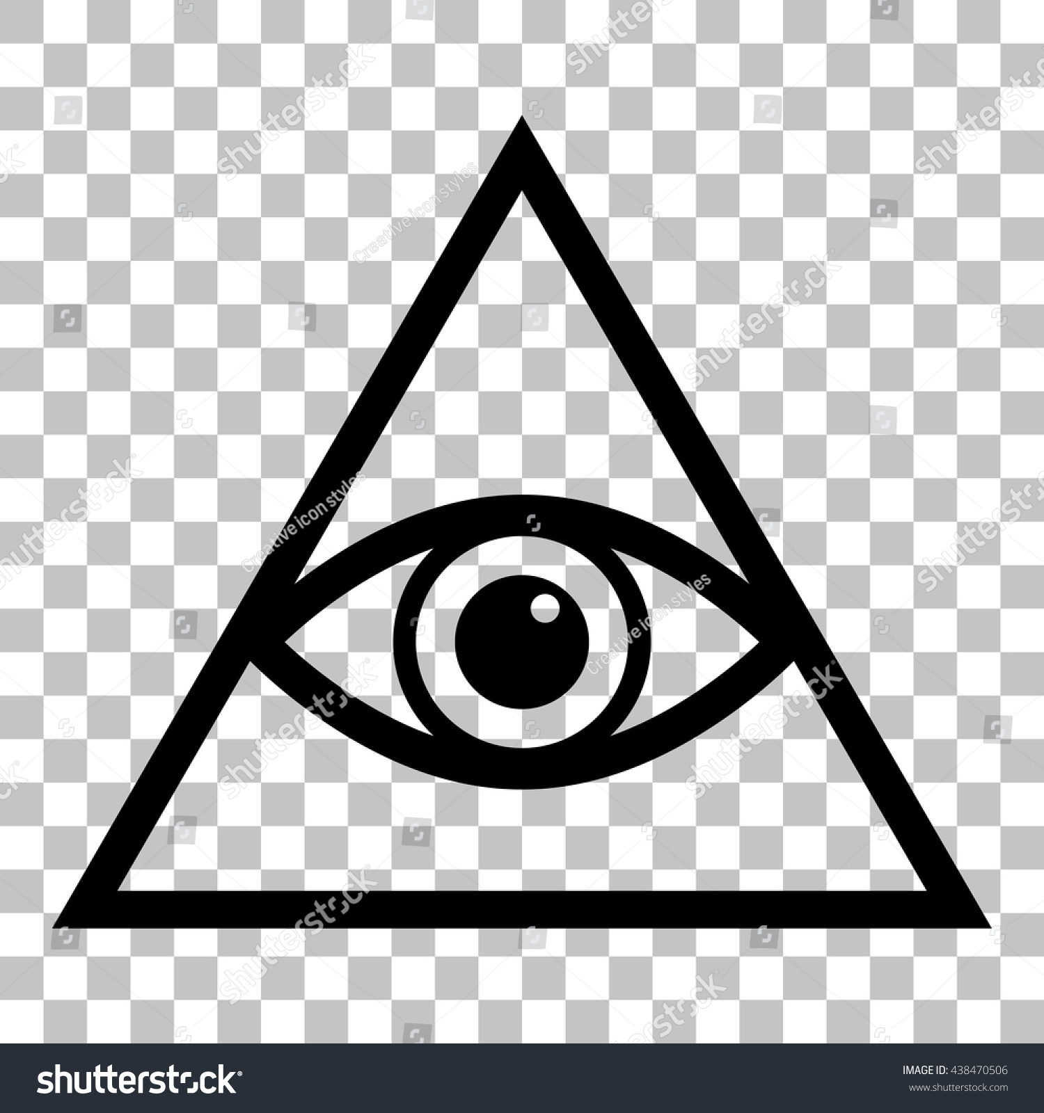 Vektor Stok All Seeing Eye Pyramid Symbol Freemason (Tanpa Royalti ...