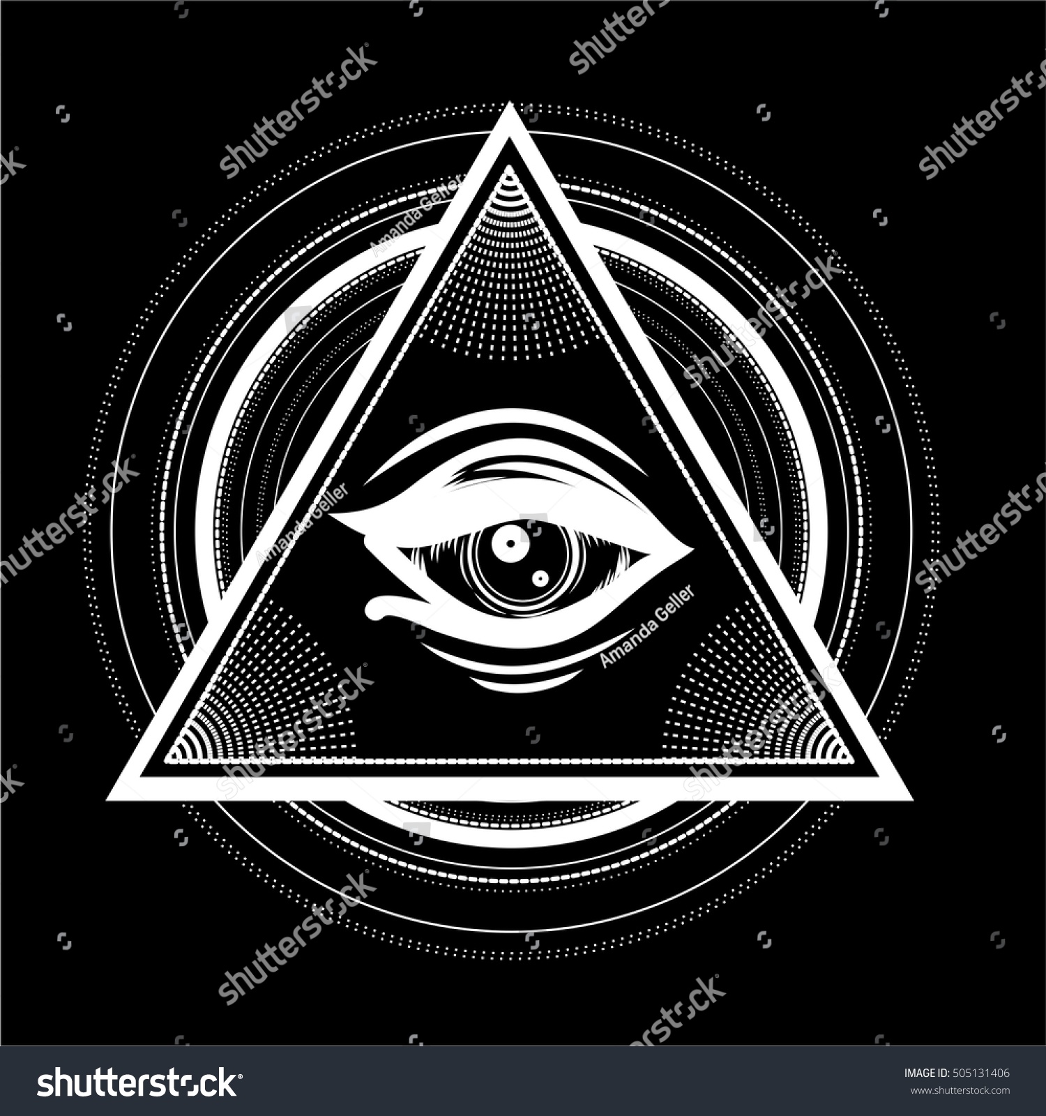 All Seeing Eye Pyramid Symbol New Stock Vector (Royalty Free) 505131406 ...