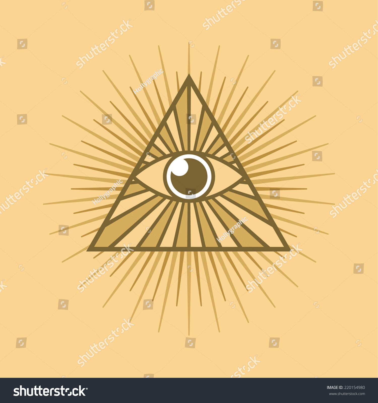 All Seeing Eye Symbol On Light Vector De Stock Libre De Regalías