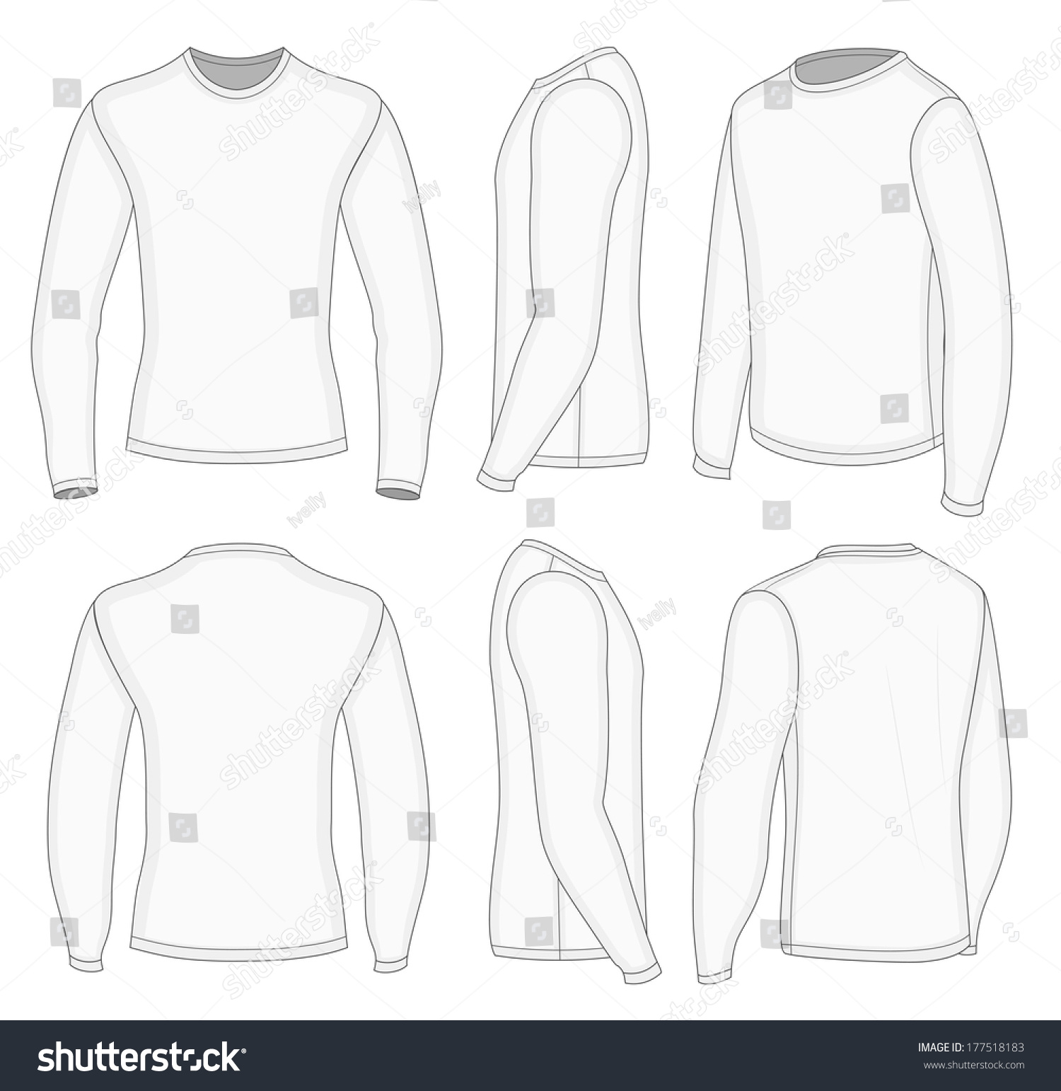 Download All Six Views Mens White Long Stock Vector (Royalty Free ...