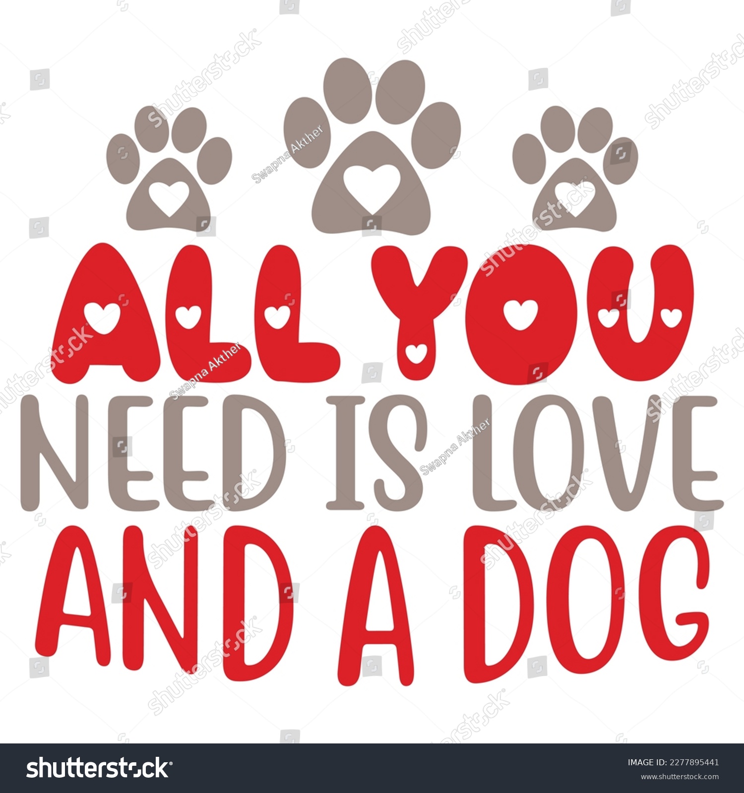 SVG of All You Need Is Love And A Dog - Boho Retro Style Dog T-shirt And SVG Design. Dog SVG Quotes T shirt Design, Vector EPS Editable Files, Can You Download This  svg