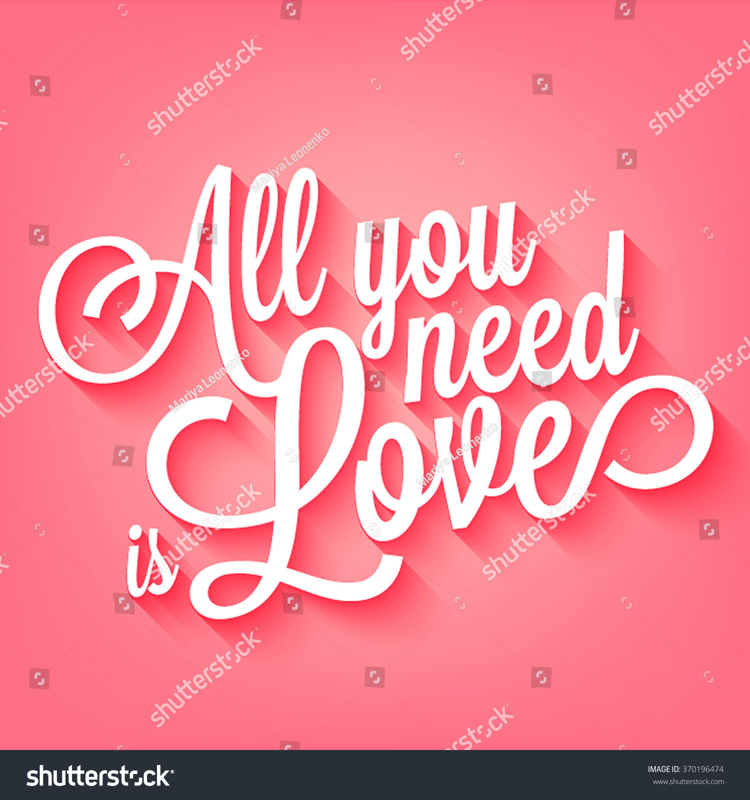 All you need is love handwritten typographic printable poster original hand made quote lettering with