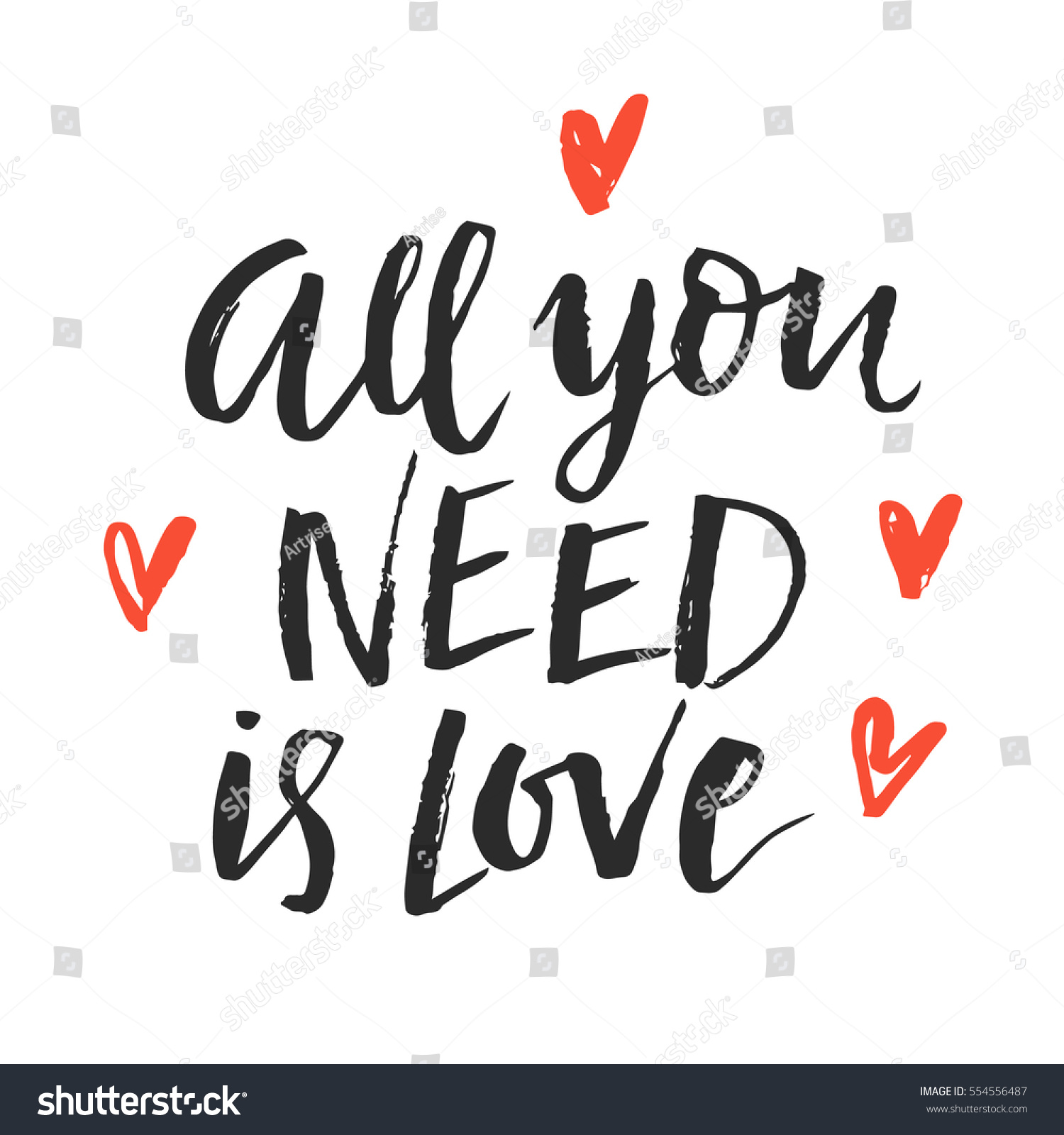 all-you-need-love-trendy-quote-stock-vector-554556487-shutterstock