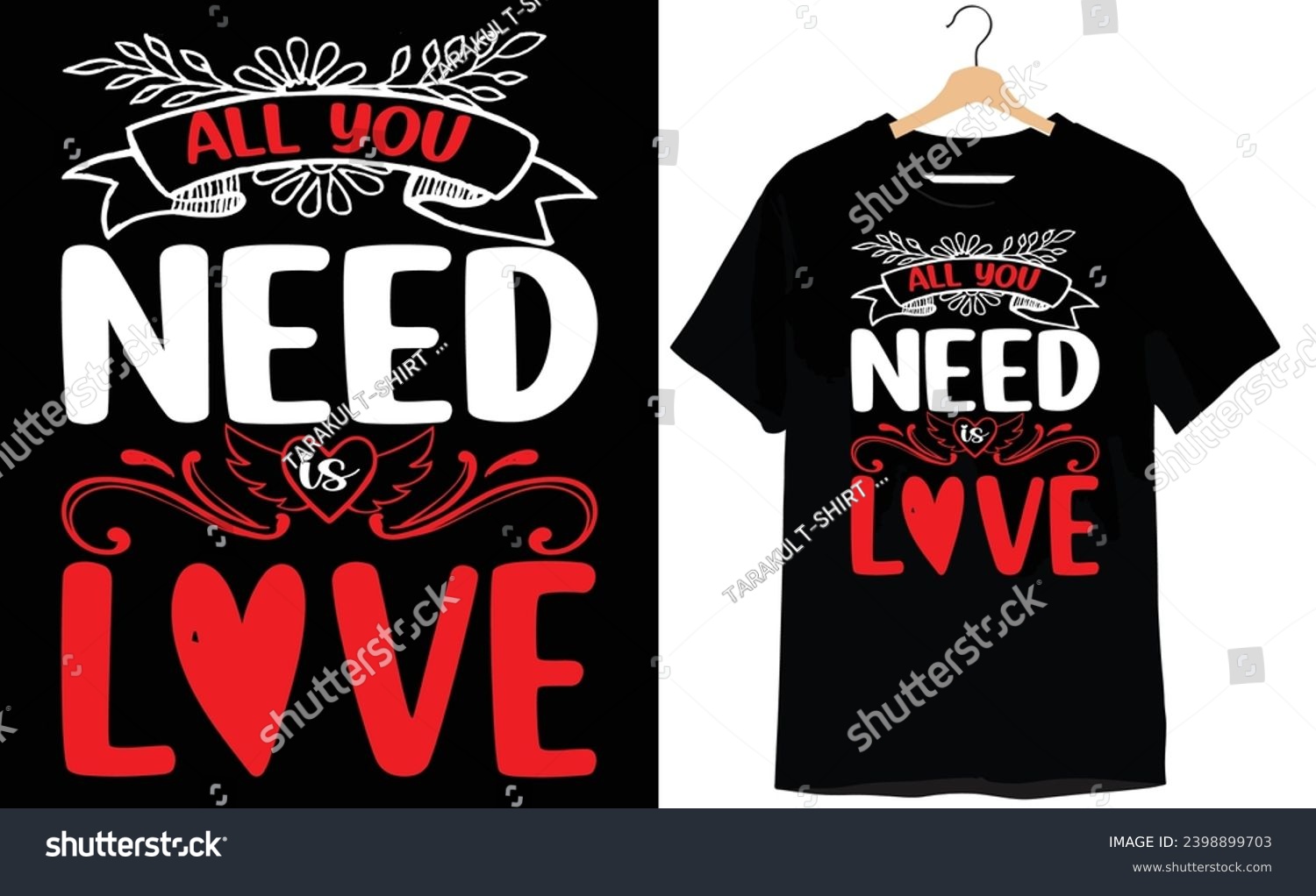 SVG of All you need is love Typography T-shirt design svg