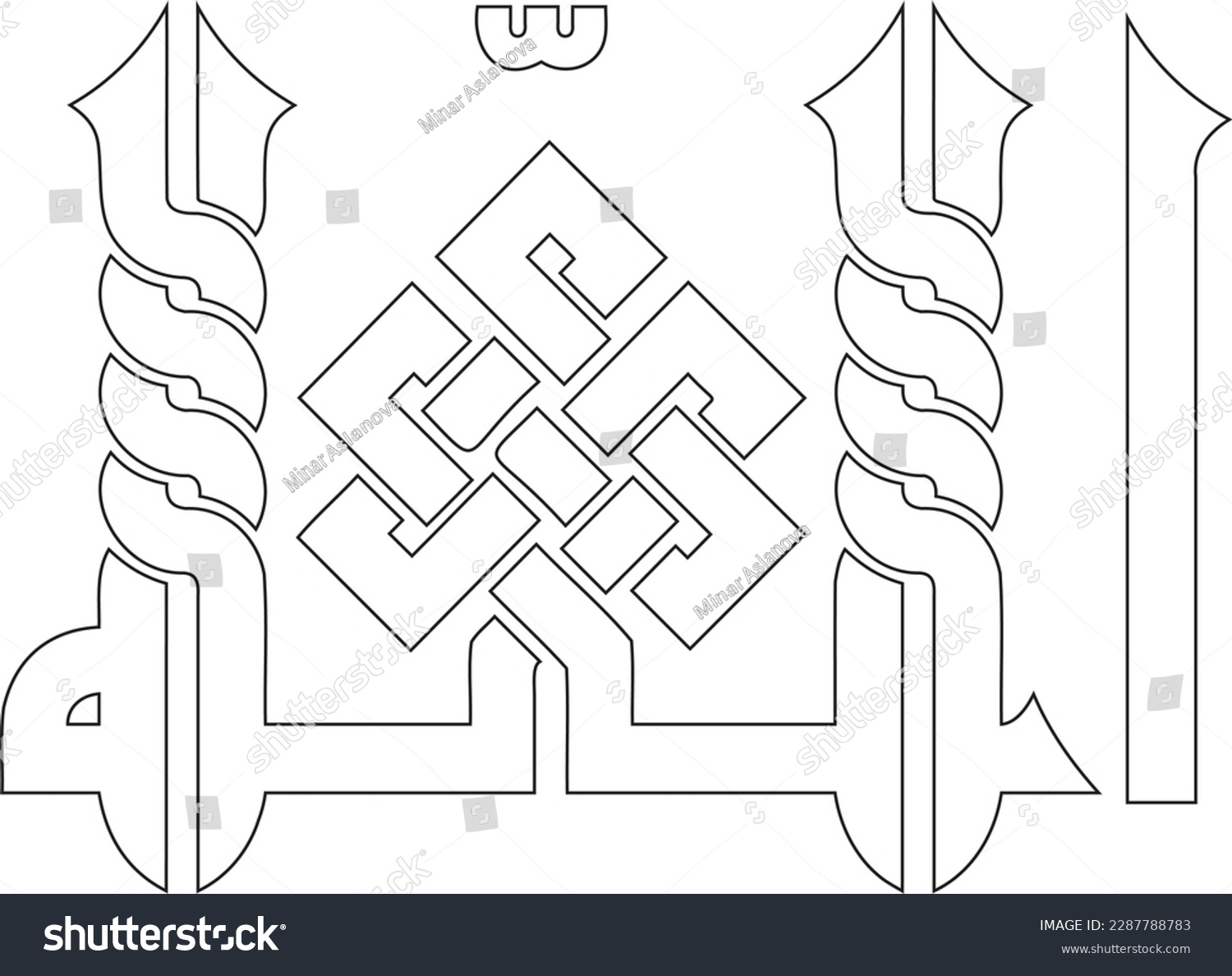 SVG of Allah calligraphy. Arabic calligraphy vector in kufi style. Islamic calligraphy art svg