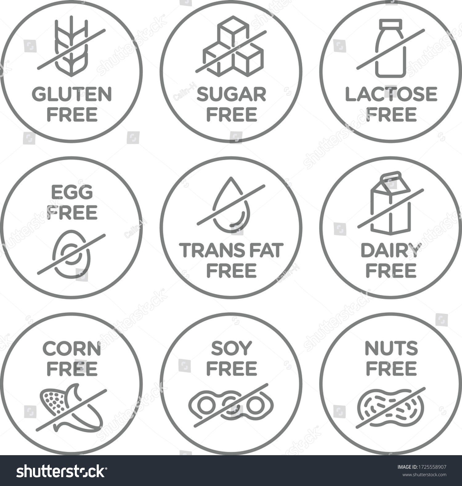 SVG of Allergen free icons set. Vector illustration.  svg