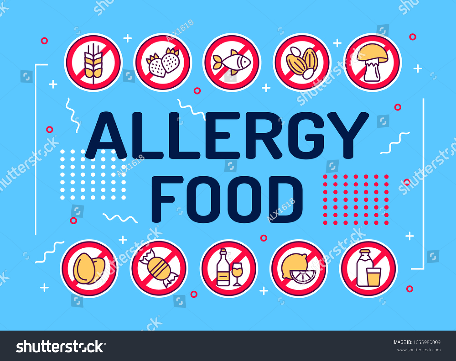 allergy-food-word-lettering-typography-allergenic-stock-vector-royalty