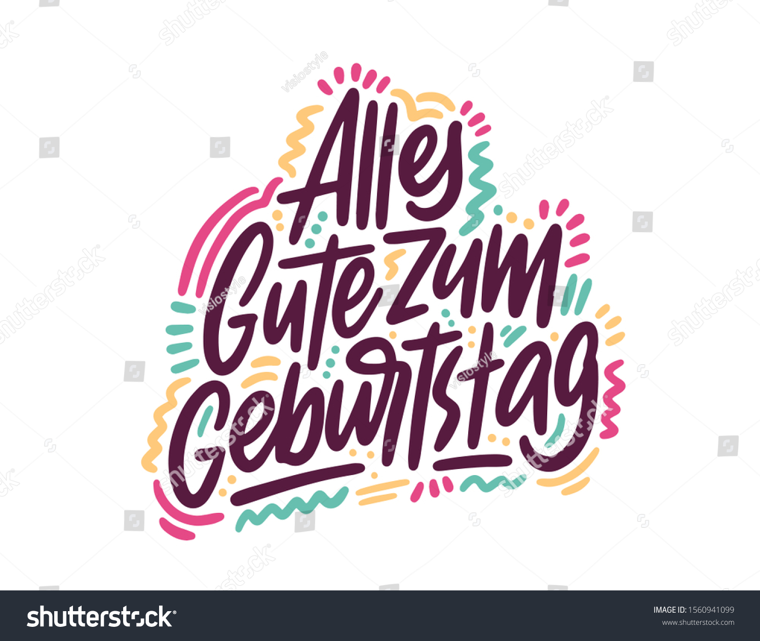 Alles Gute Zum Geburtstag Beautiful Greeting Stock Vector (Royalty Free ...