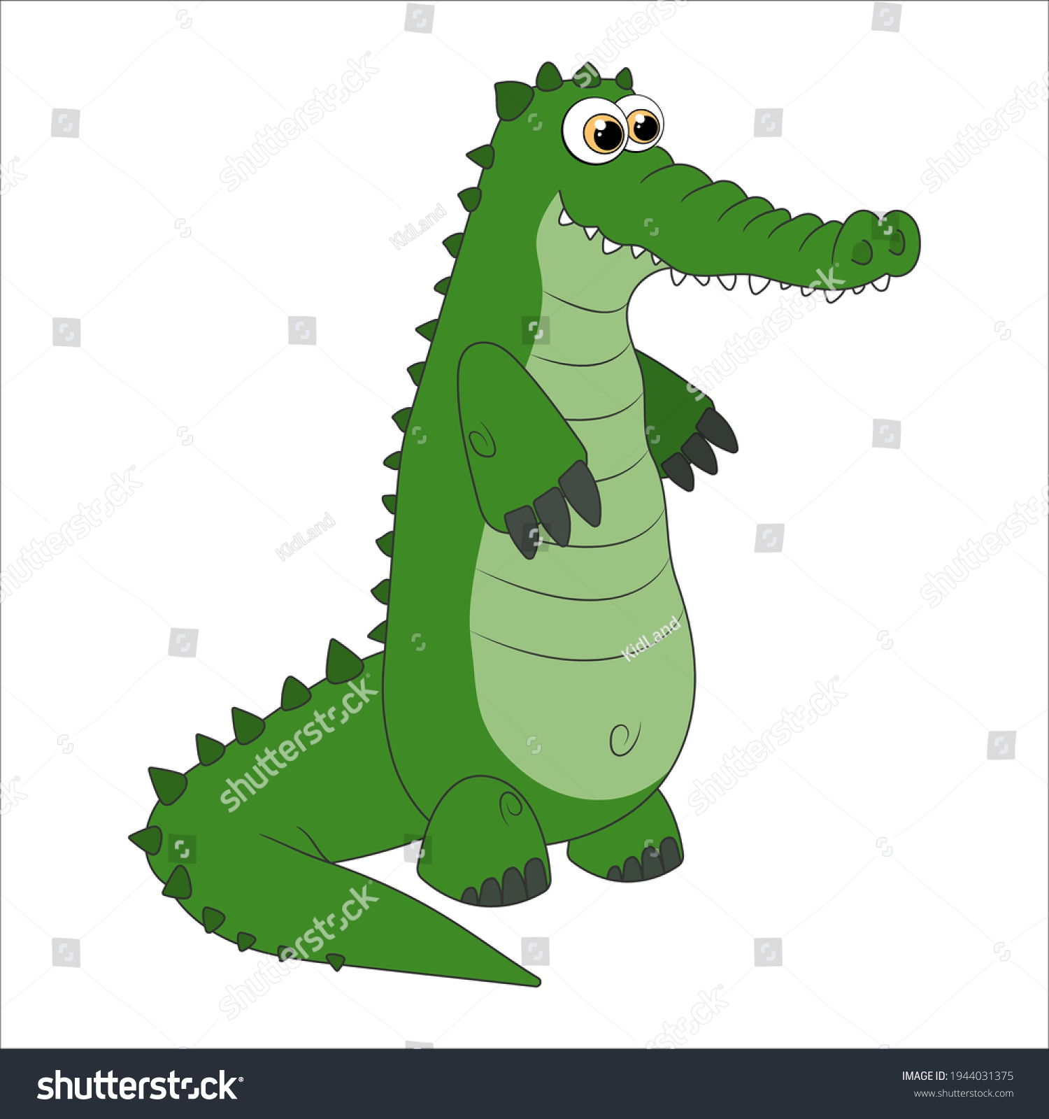 Alligator Cartoon Character Crocodile Isolated On Stock Vector (Royalty ...