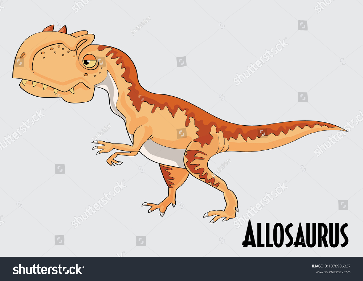 Allosaurus Dinosaur Vector Stock Vector Royalty Free 1378906337 Shutterstock