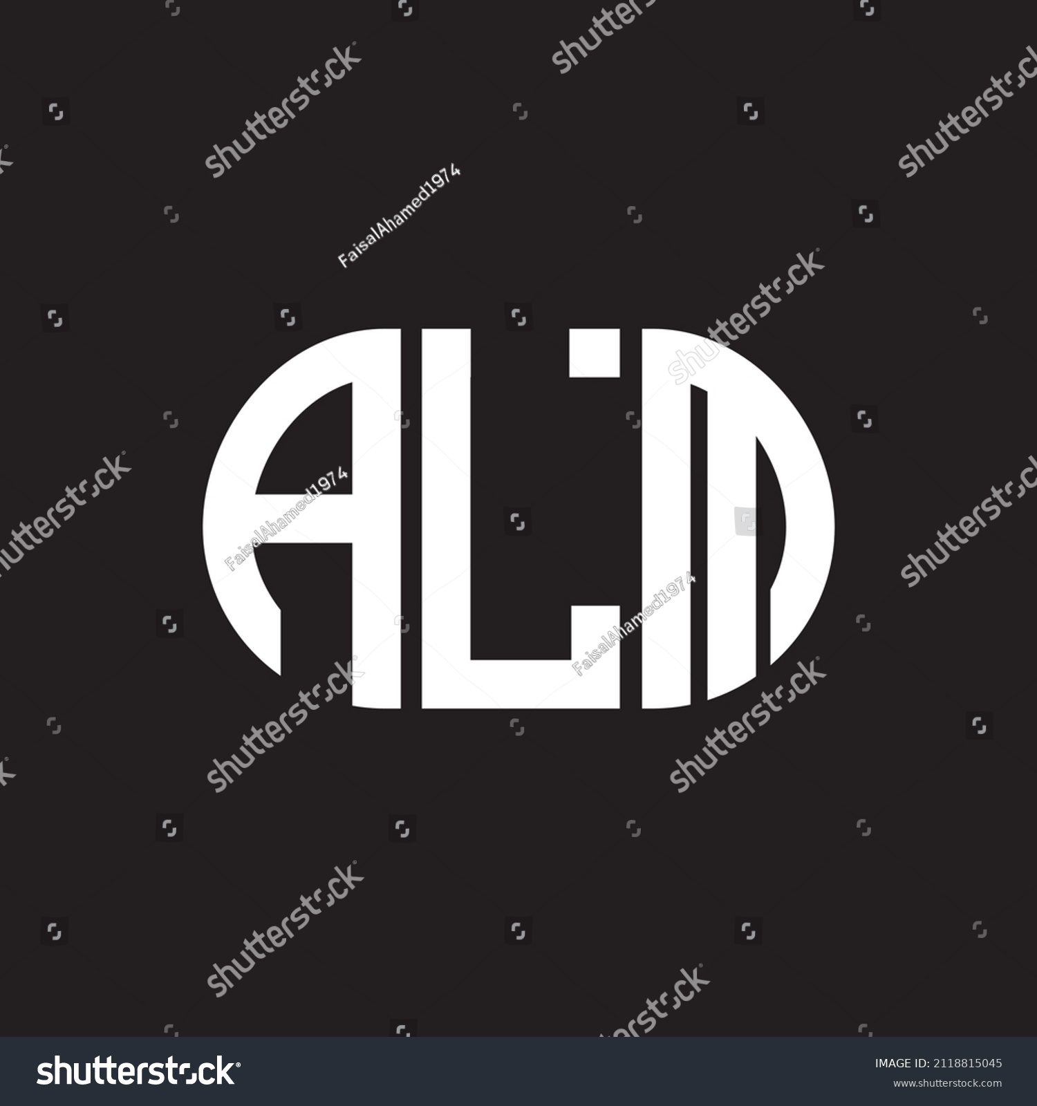 Alm Letter Logo Design On Black Stock Vector (Royalty Free) 2118815045