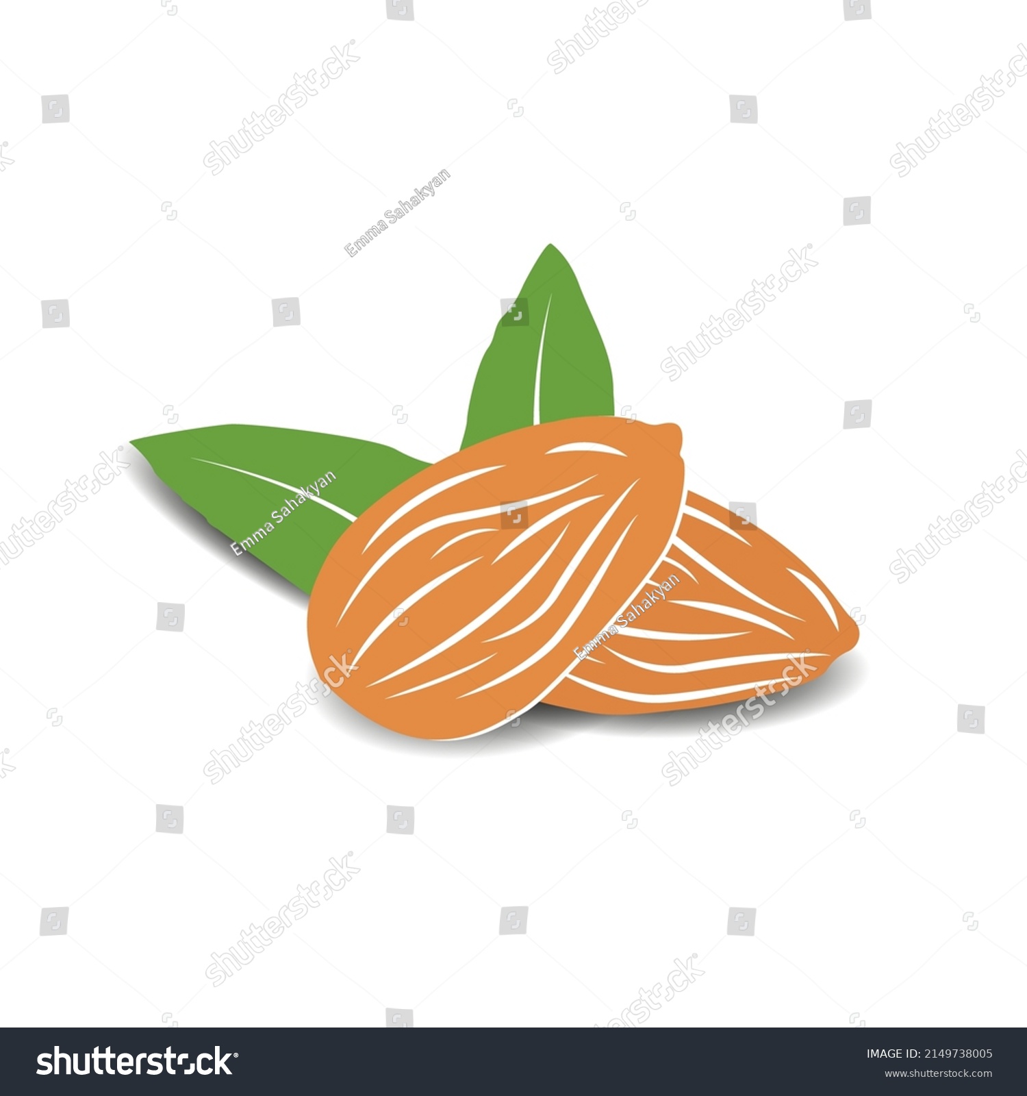 Almond Icon Nut Vector Illustration Isolated Stock Vector (Royalty Free ...