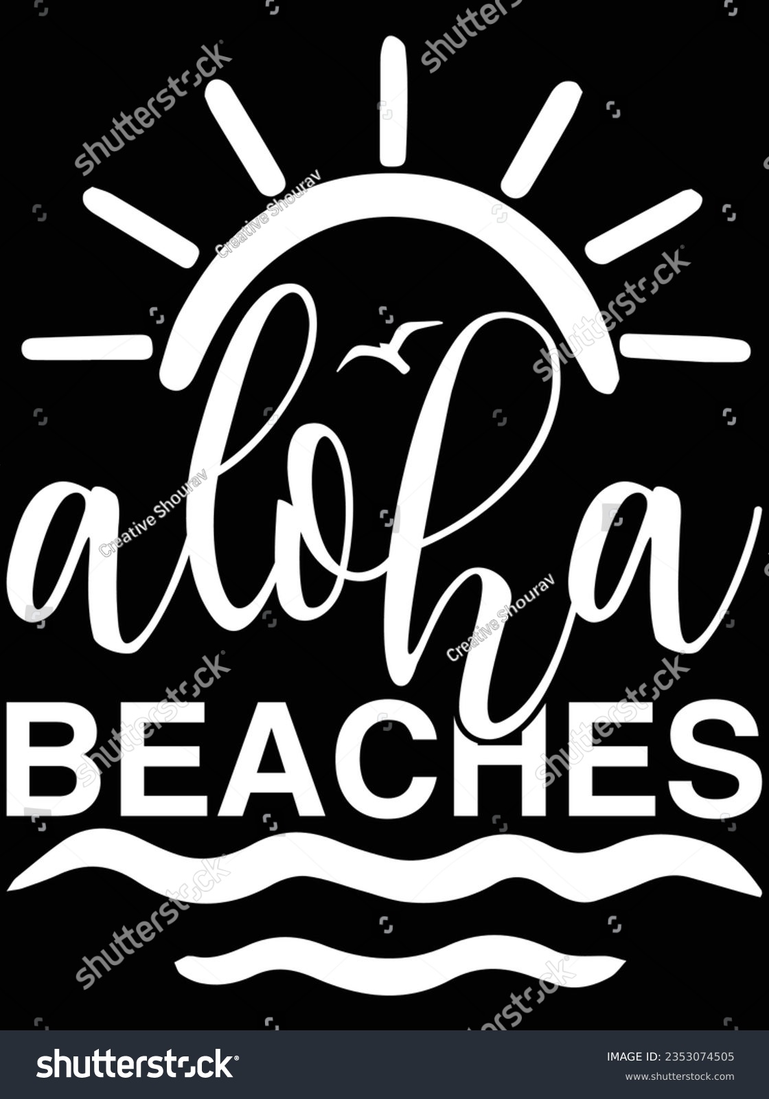 SVG of Aloha Beaches vector art design, eps file. design file for t-shirt. SVG, EPS cuttable design file svg