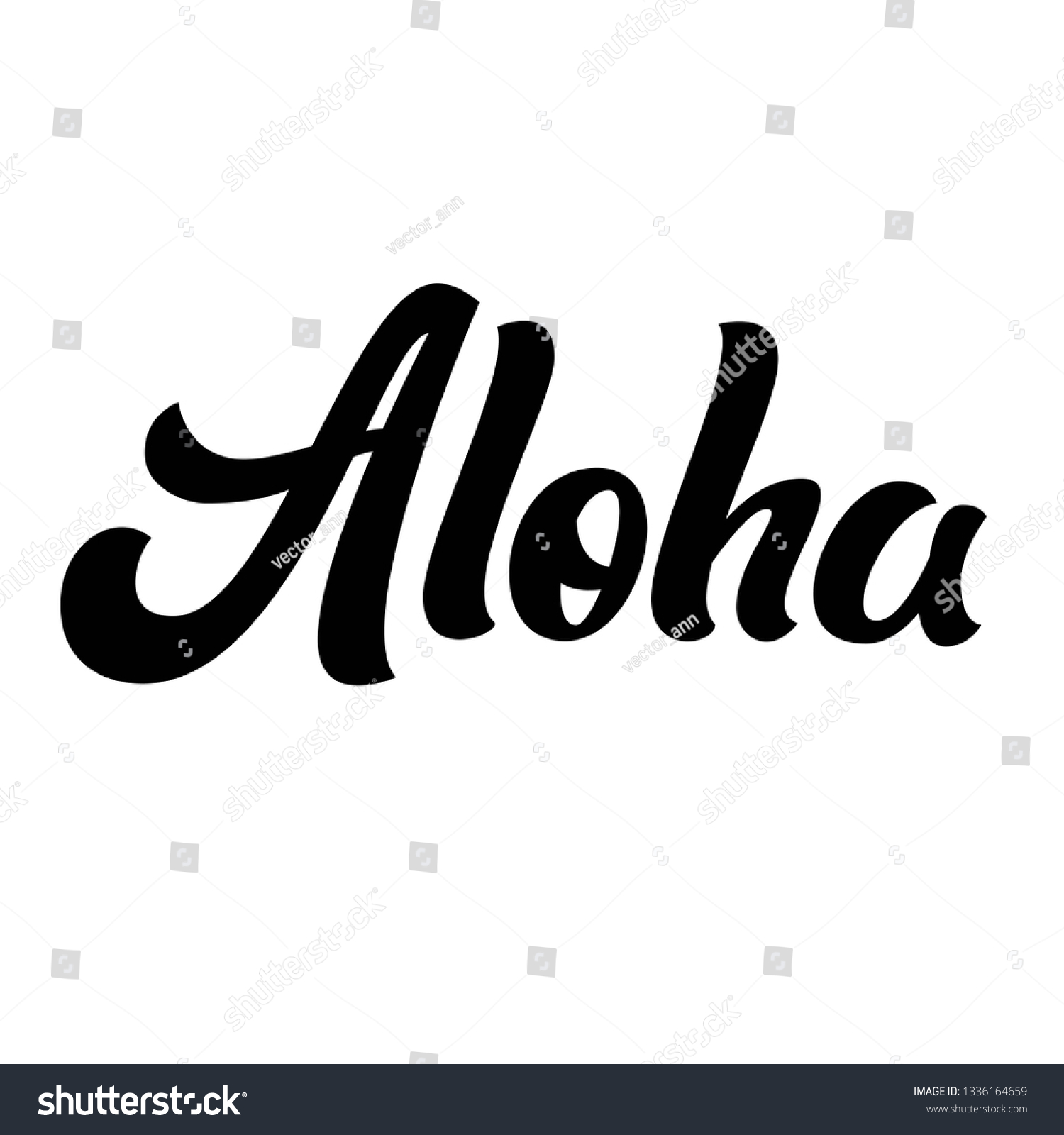 Aloha Brush Hand Lettering Isolated On Stock Vector (royalty Free 