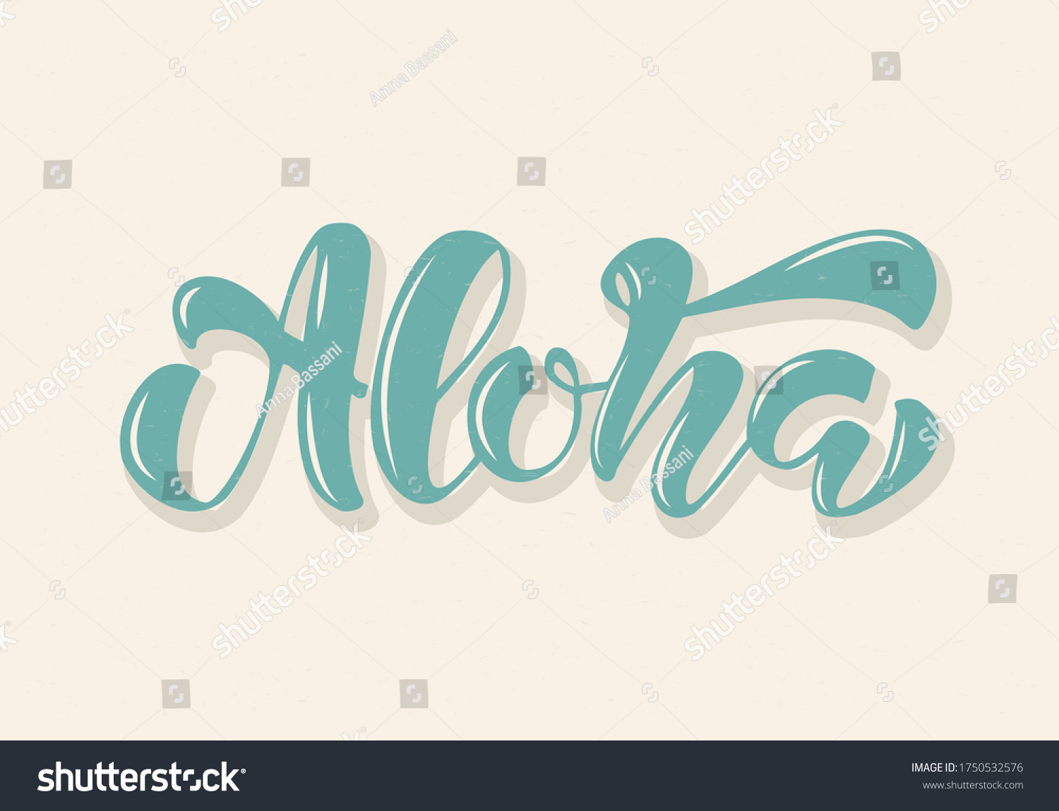 Aloha Drawn Lettering Vector Illustration Hawaiian Stock Vector ...