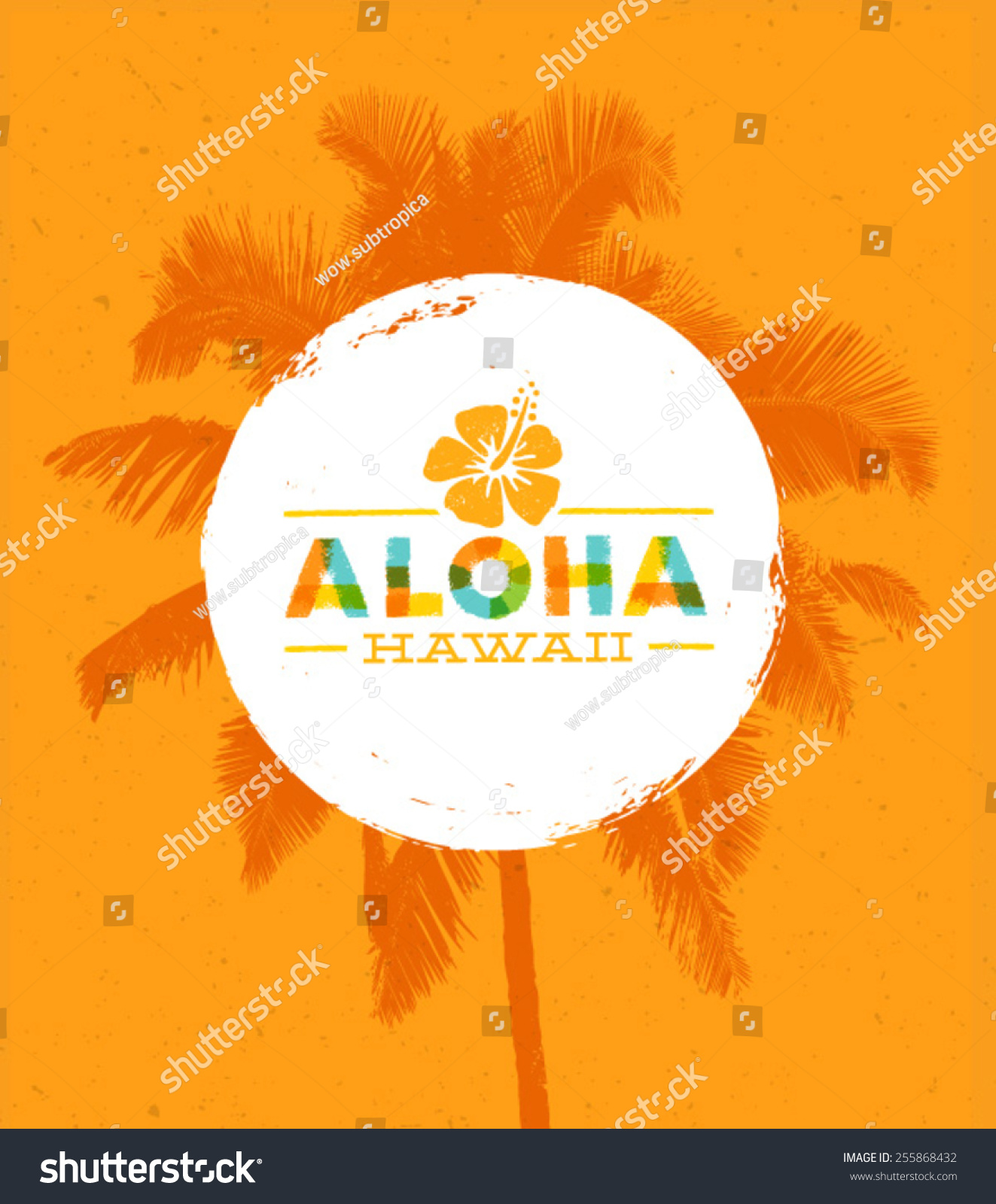 Aloha Hawaii Creative Summer Beach Tropical Vector Design Element ...