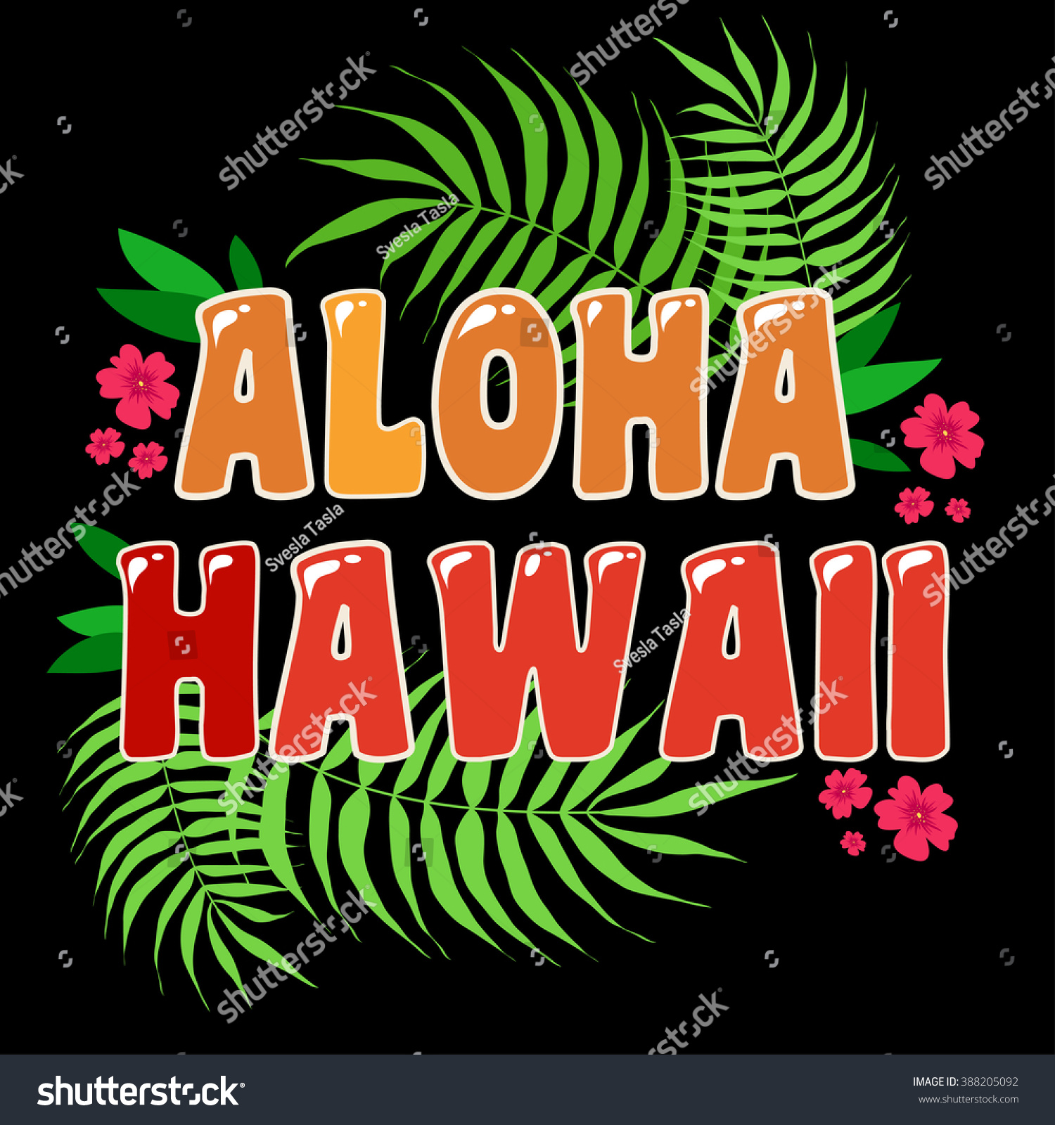 Aloha Hawaii Typography Arttypography Background Inspirational Stock ...