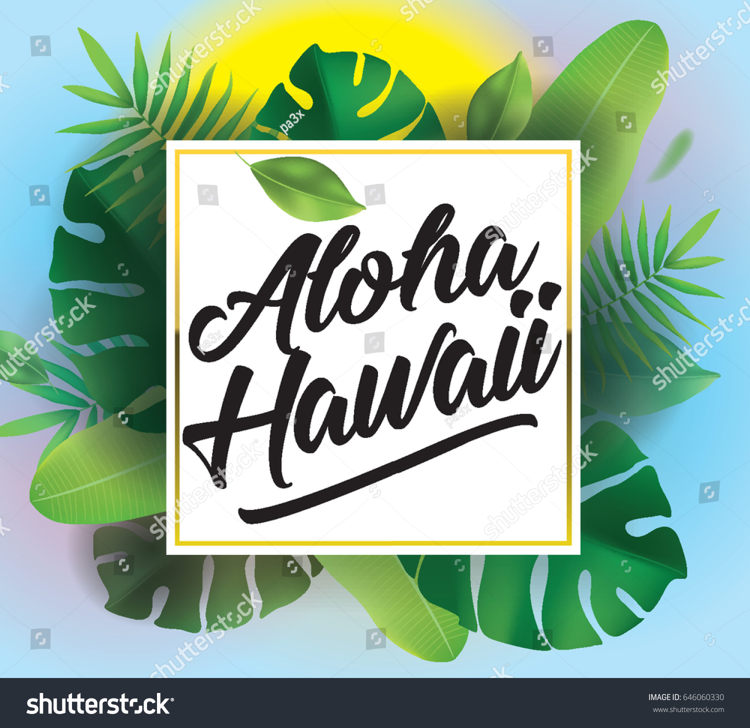 Aloha Hawaii Vector Background Typography Posters Stock Vector ...