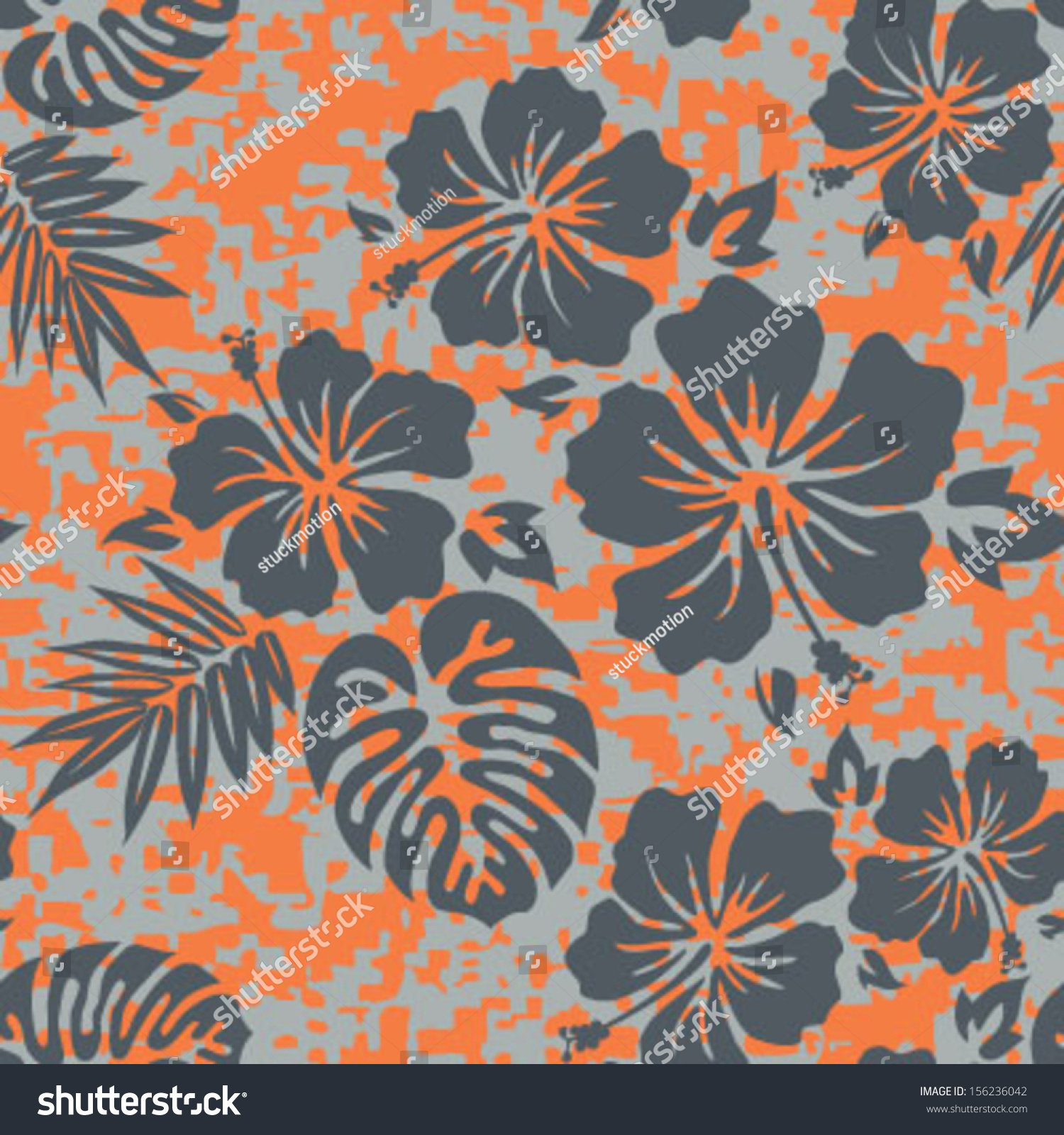 Aloha Hawaiian Shirt Seamless Background Pattern Stock Vector 156236042