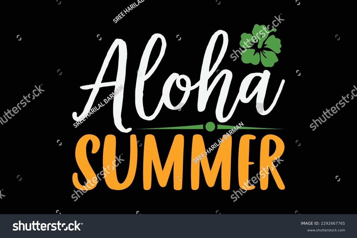 SVG of Aloha  summer - Summer Svg typography t-shirt design, Hand drawn lettering phrase, Greeting cards, templates, mugs, templates, brochures, posters, labels, stickers, eps 10. svg