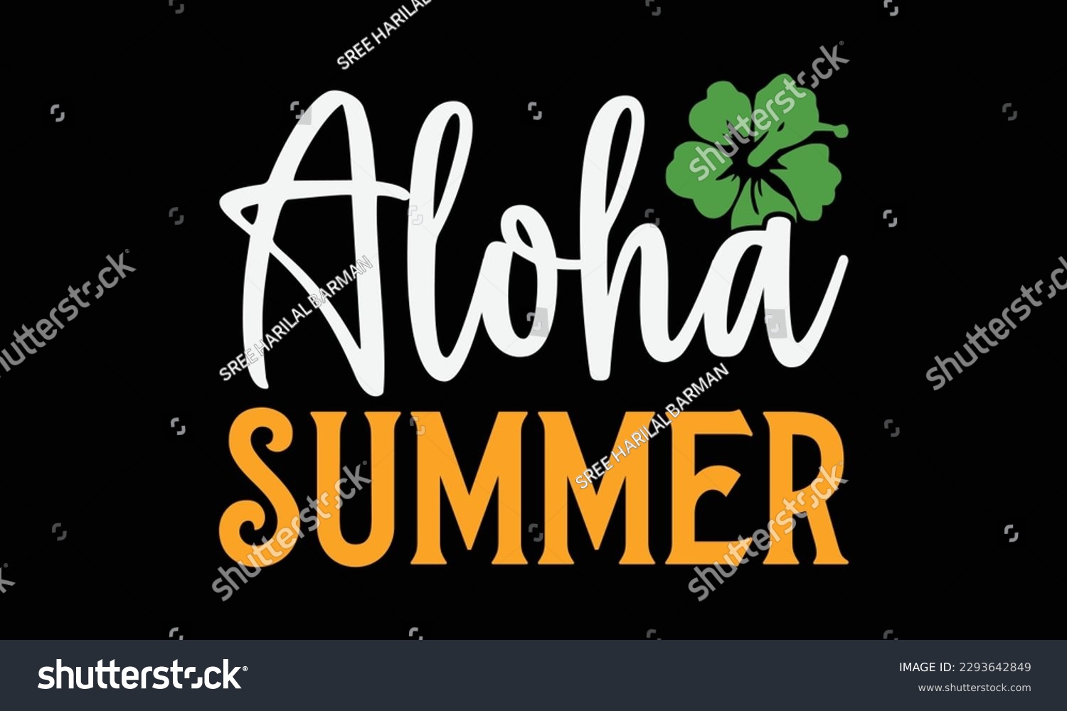 SVG of Aloha summer - Summer Svg typography t-shirt design, Hand drawn lettering phrase, Greeting cards, templates, mugs, templates, brochures, posters, labels, stickers, eps 10. svg